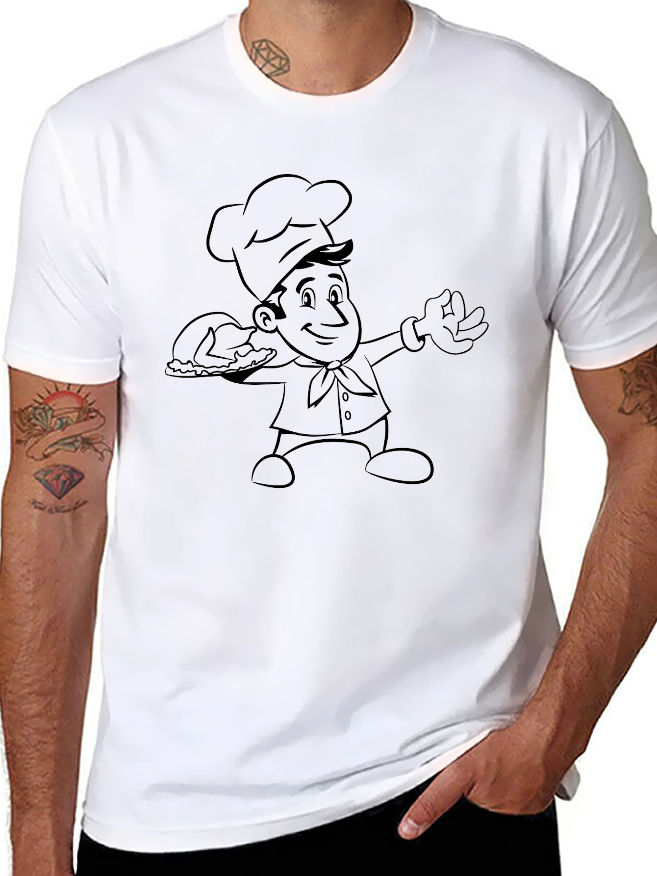 Chef Graphic Tee - Black Cotton T-Shirt