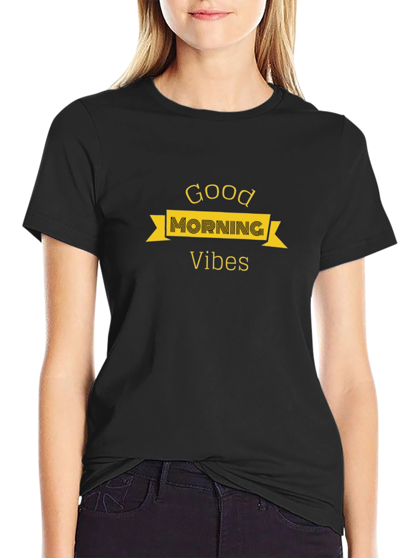 Good Morning Vibes Black T-Shirt