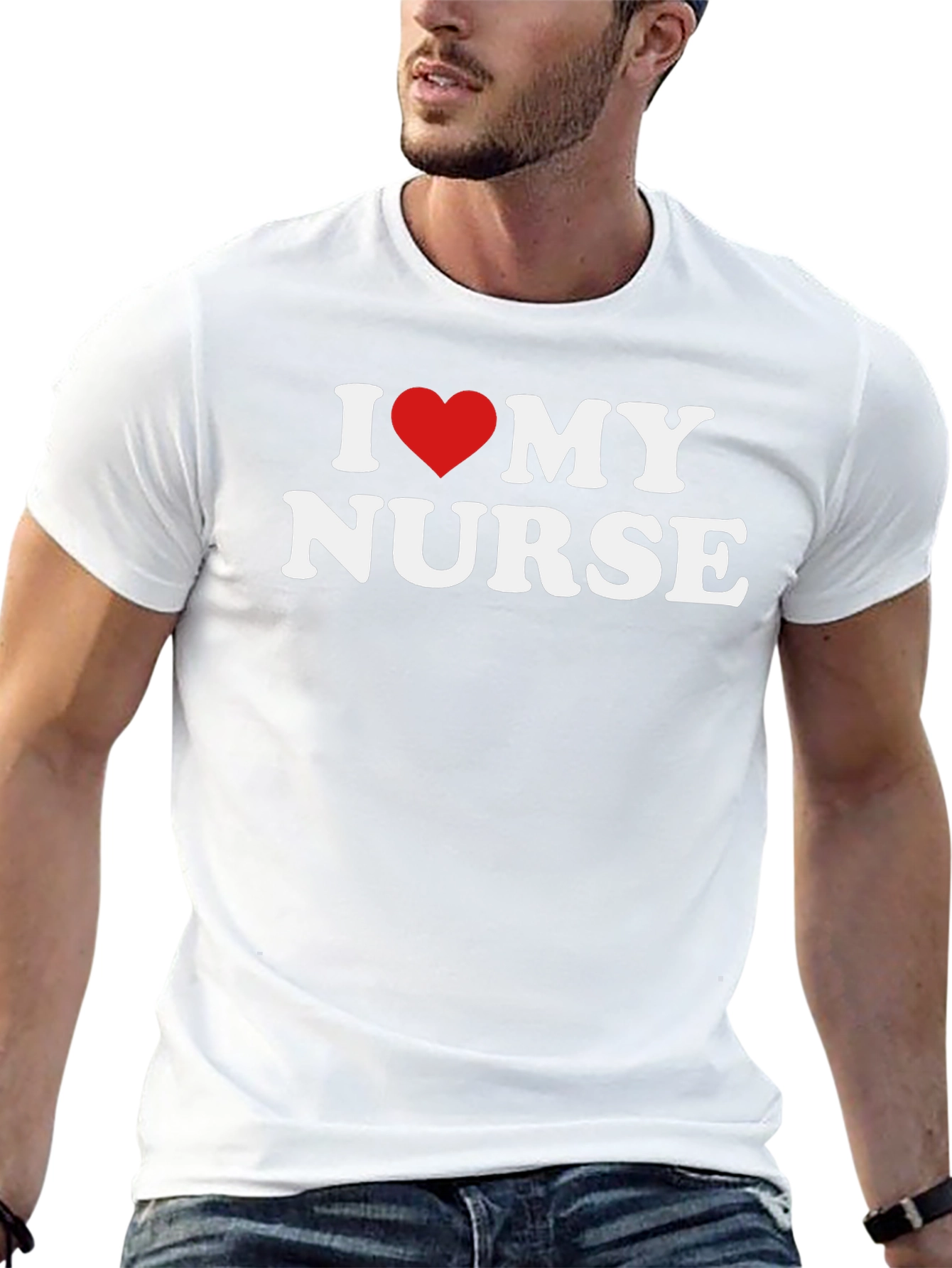 I Love My Nurse Graphic Tee Shirt