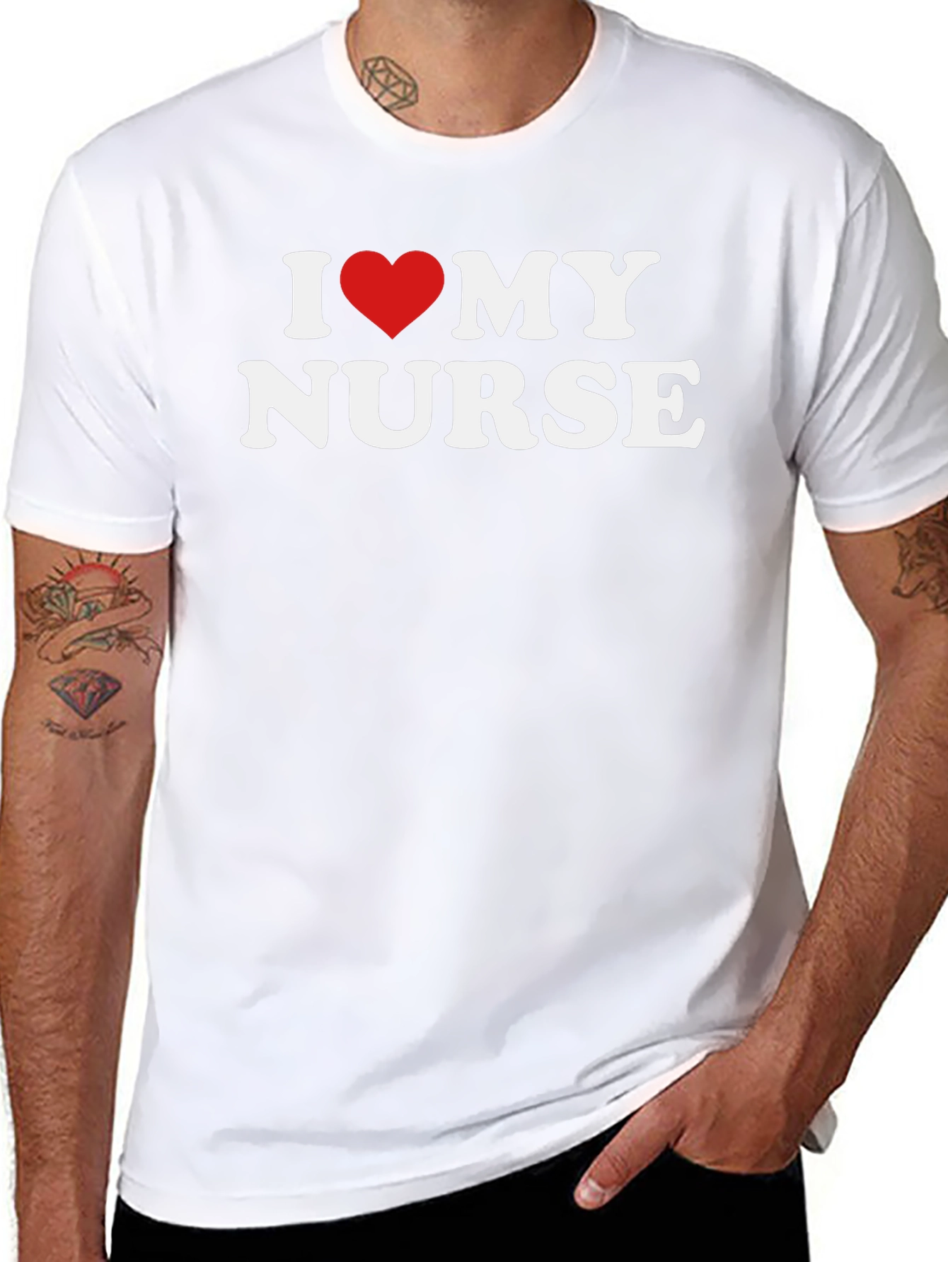 I Love My Nurse Graphic Tee Shirt