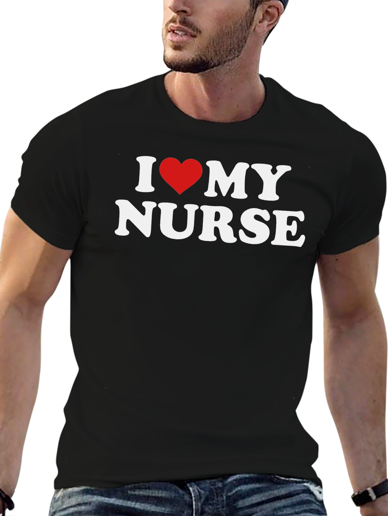 I Love My Nurse Graphic Tee Shirt