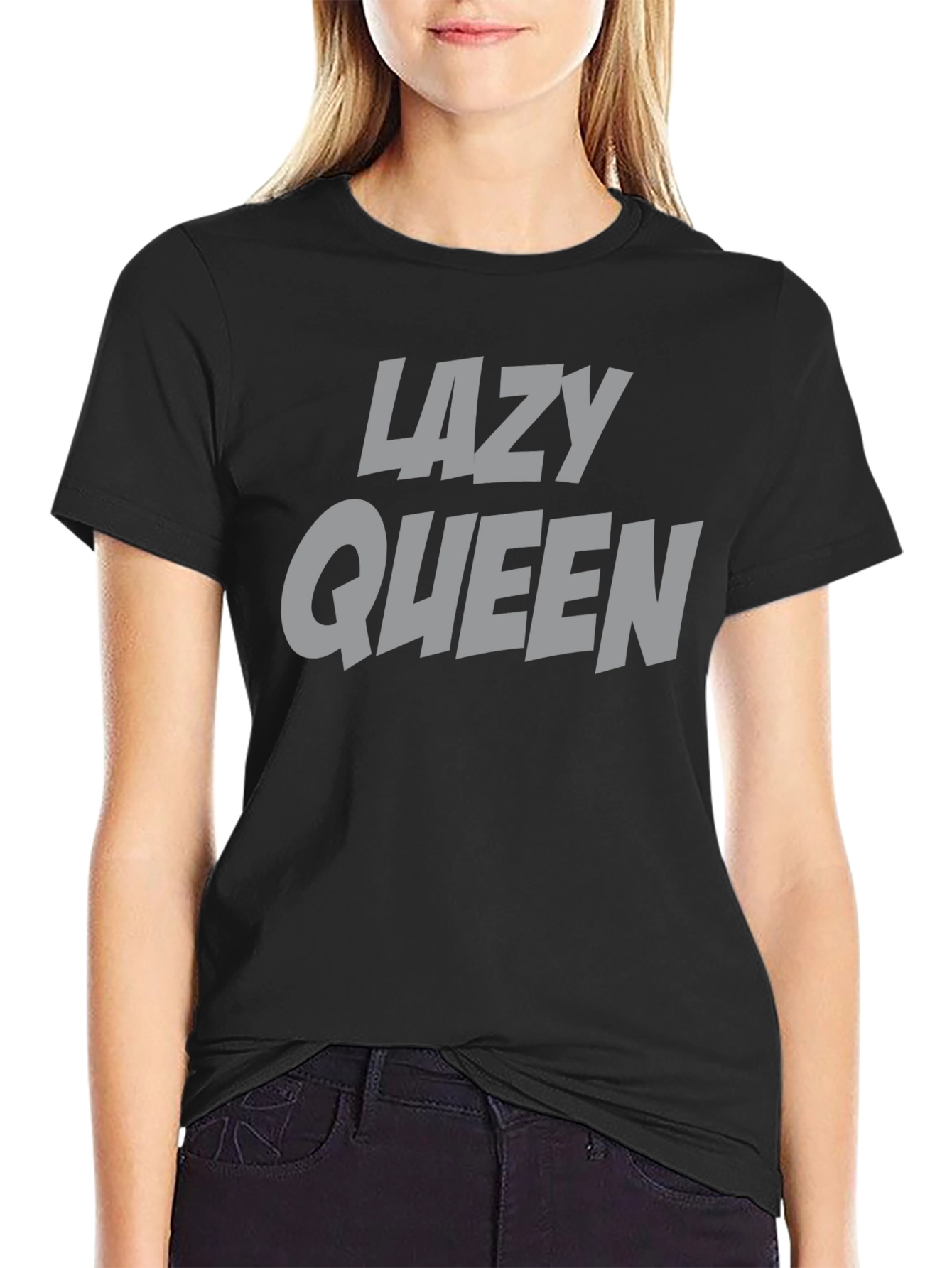 Lazy Queen Graphic Tee - Black T-Shirt