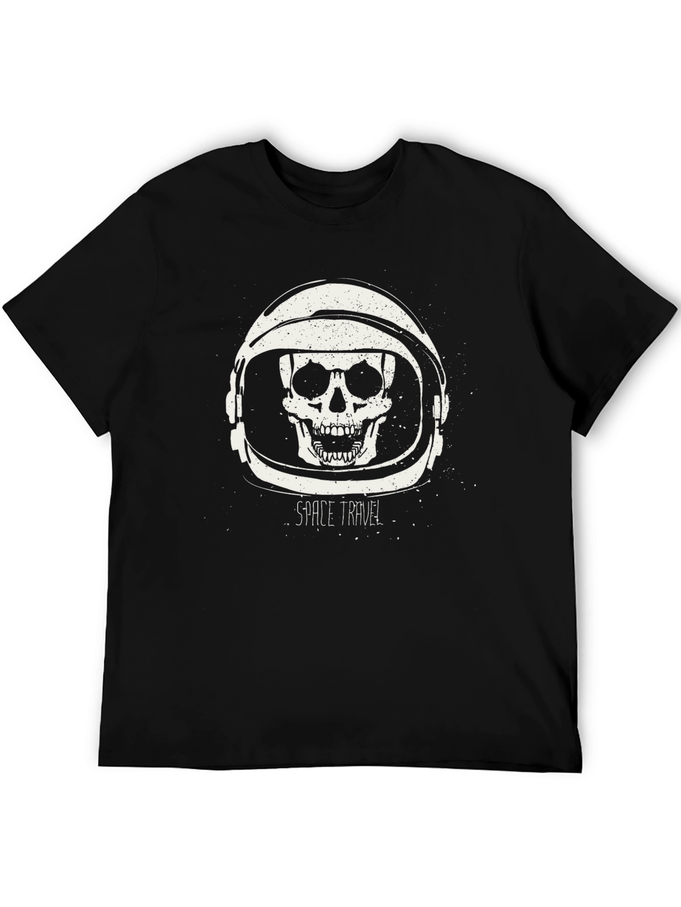 Space Travel Skull Graphic Tee - Black T-Shirt