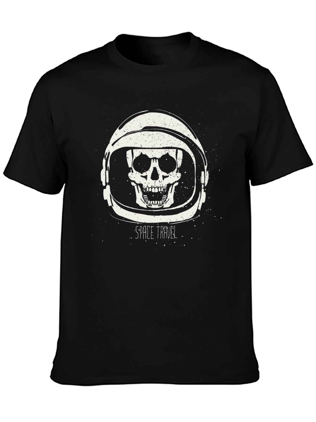 Space Travel Skull Graphic Tee - Black T-Shirt