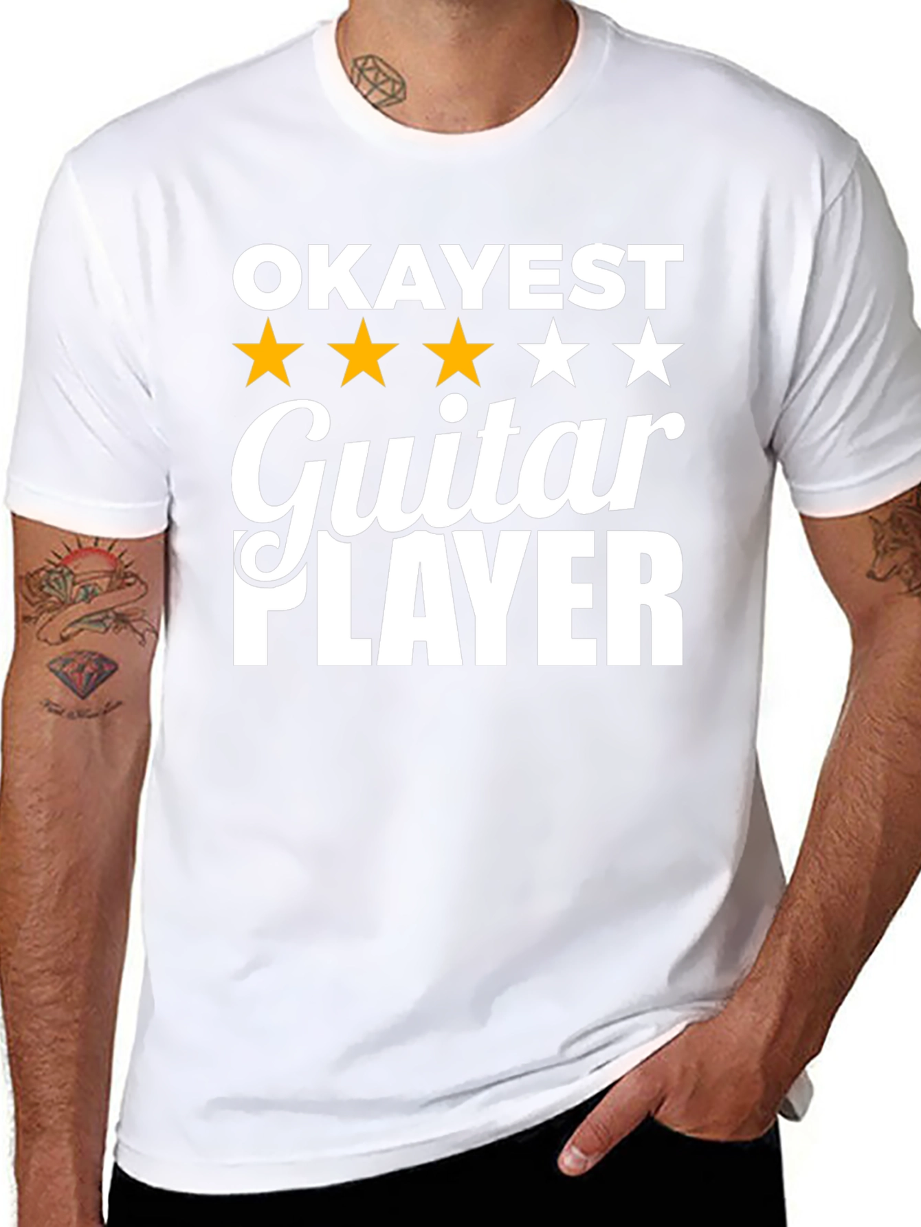 Okayest Guitar Player Graphic Tee - Black T-Shirt
