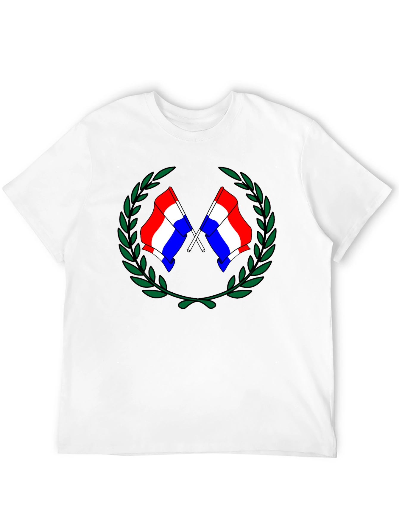 Patriotic Flag Wreath Graphic Tee - Black