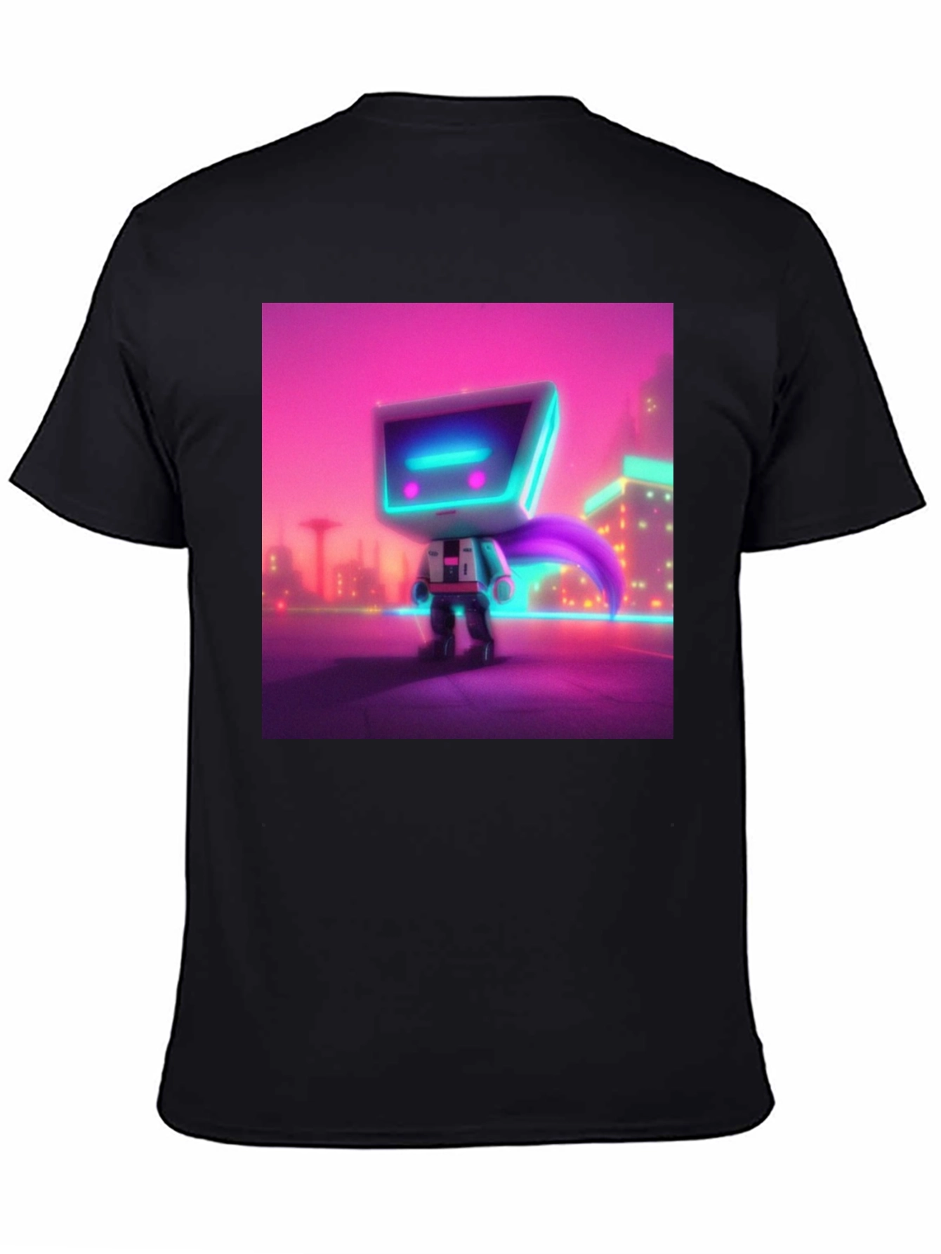Cyberpunk Robot T-Shirt - Neon City Hero