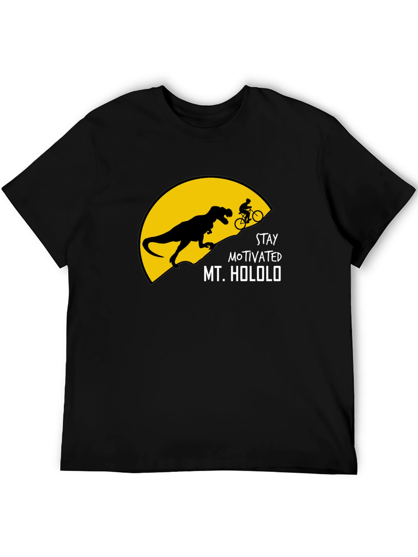 Stay Motivated T-Shirt - Dinosaur Biking Graphic Tee