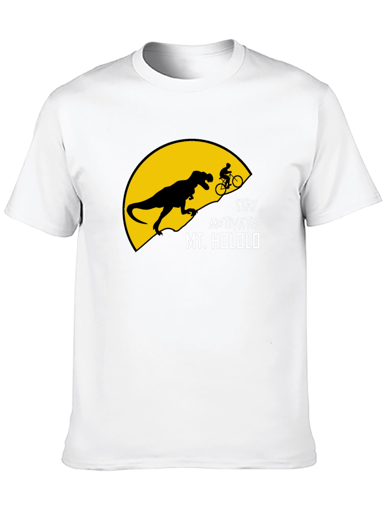 Stay Motivated T-Shirt - Dinosaur Biking Graphic Tee