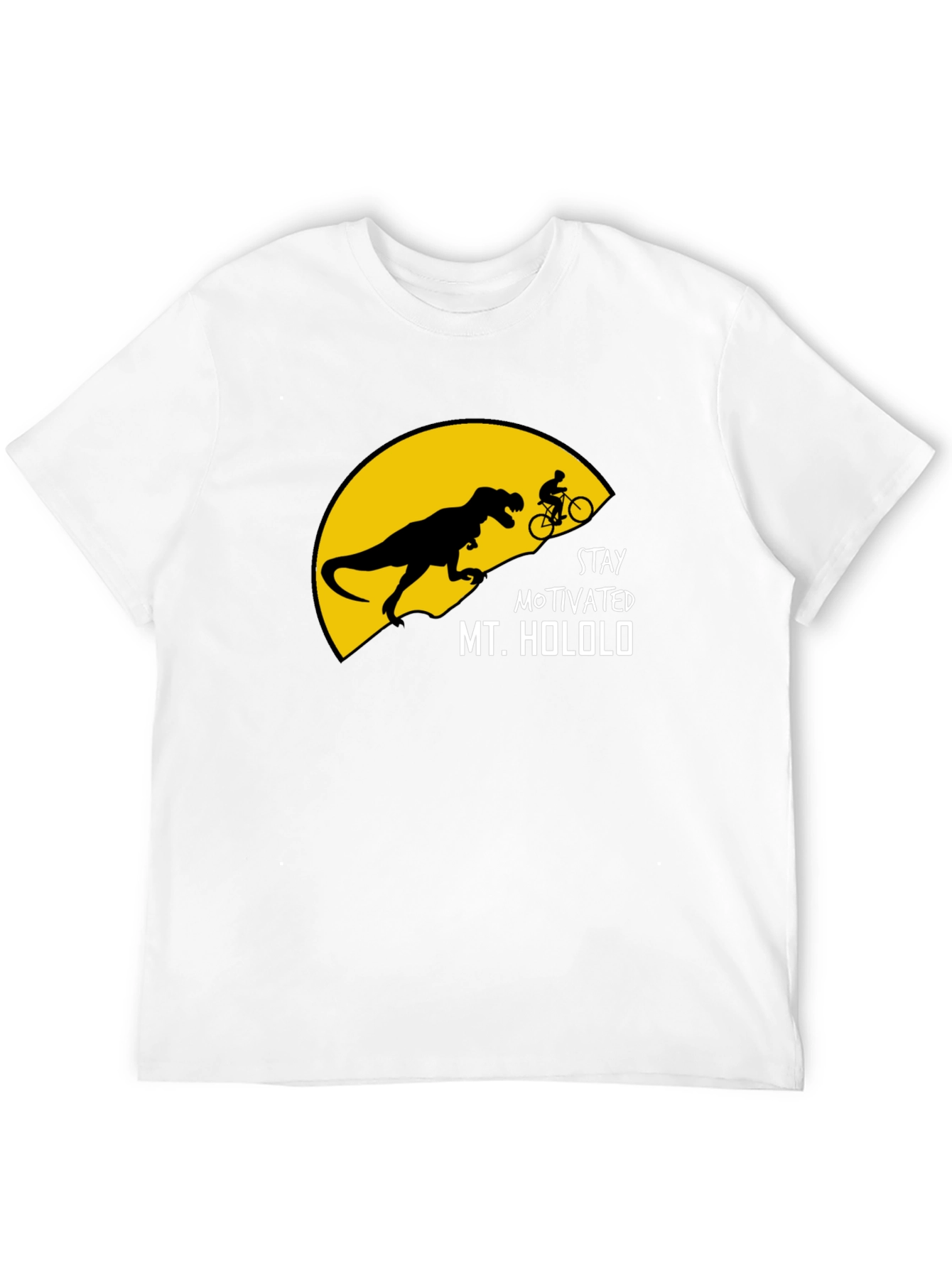 Stay Motivated T-Shirt - Dinosaur Biking Graphic Tee