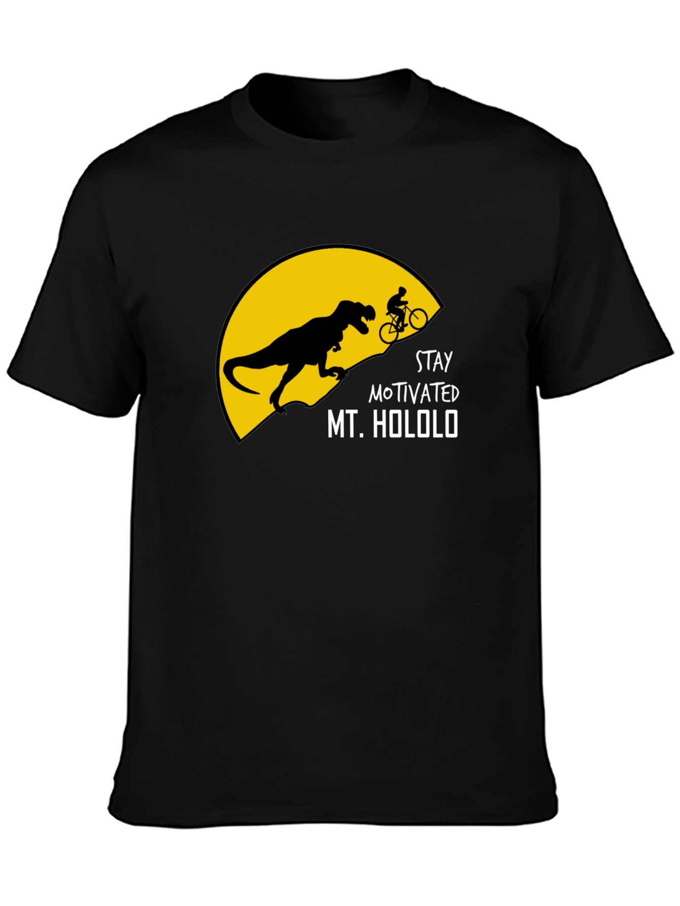 Stay Motivated T-Shirt - Dinosaur Biking Graphic Tee