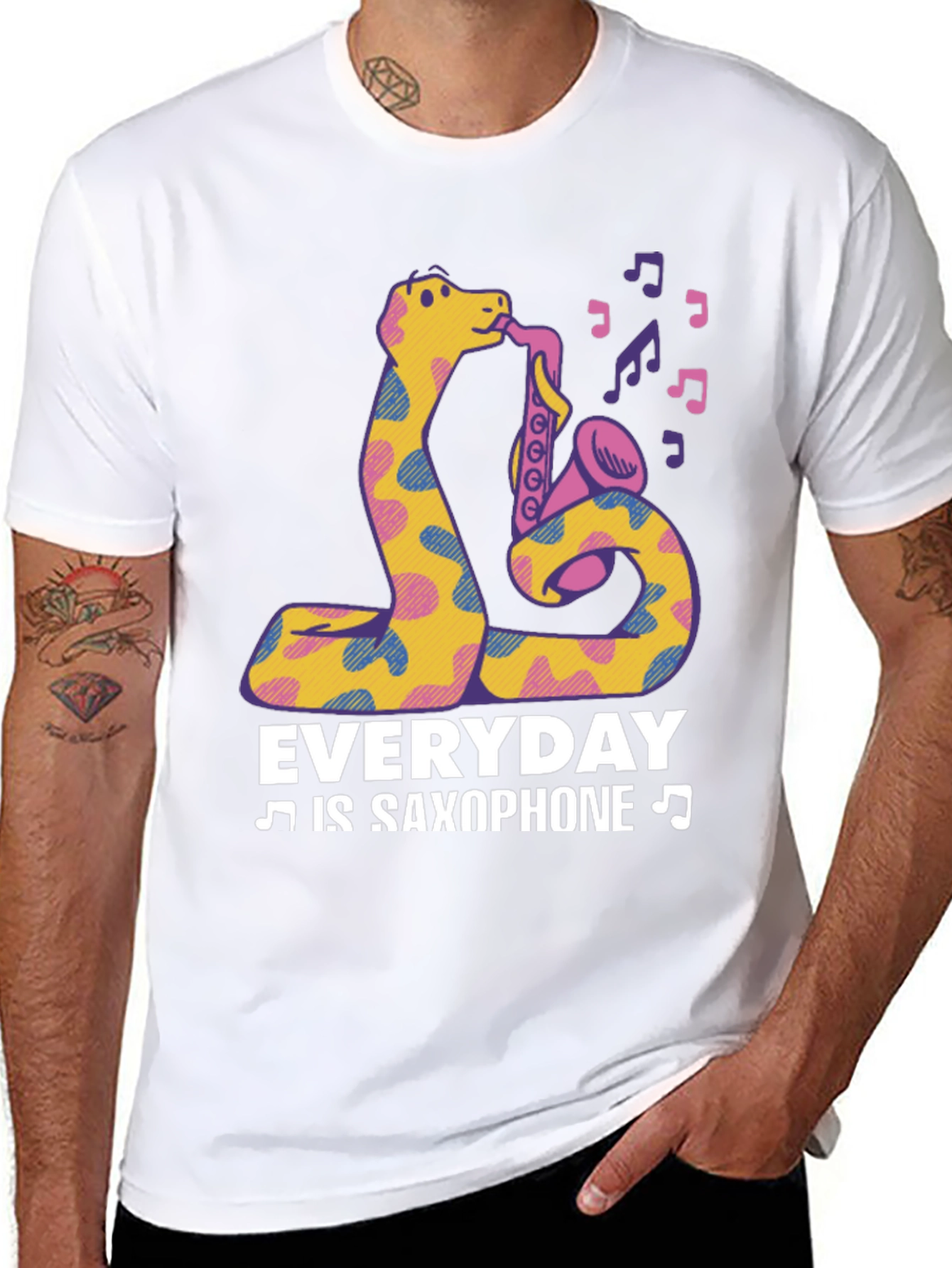 Everyday is Saxophone T-Shirt - Snake Design