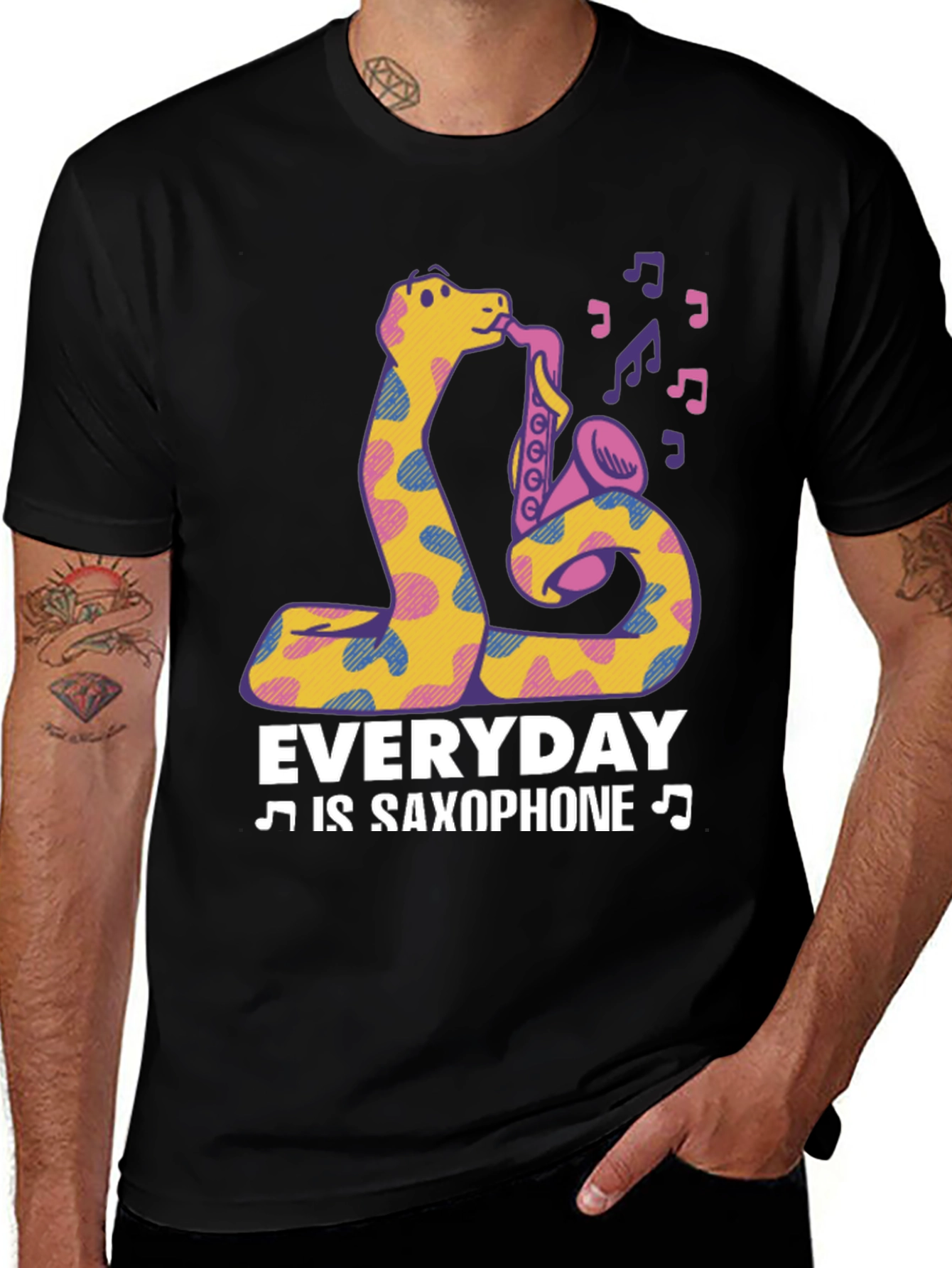 Everyday is Saxophone T-Shirt - Snake Design