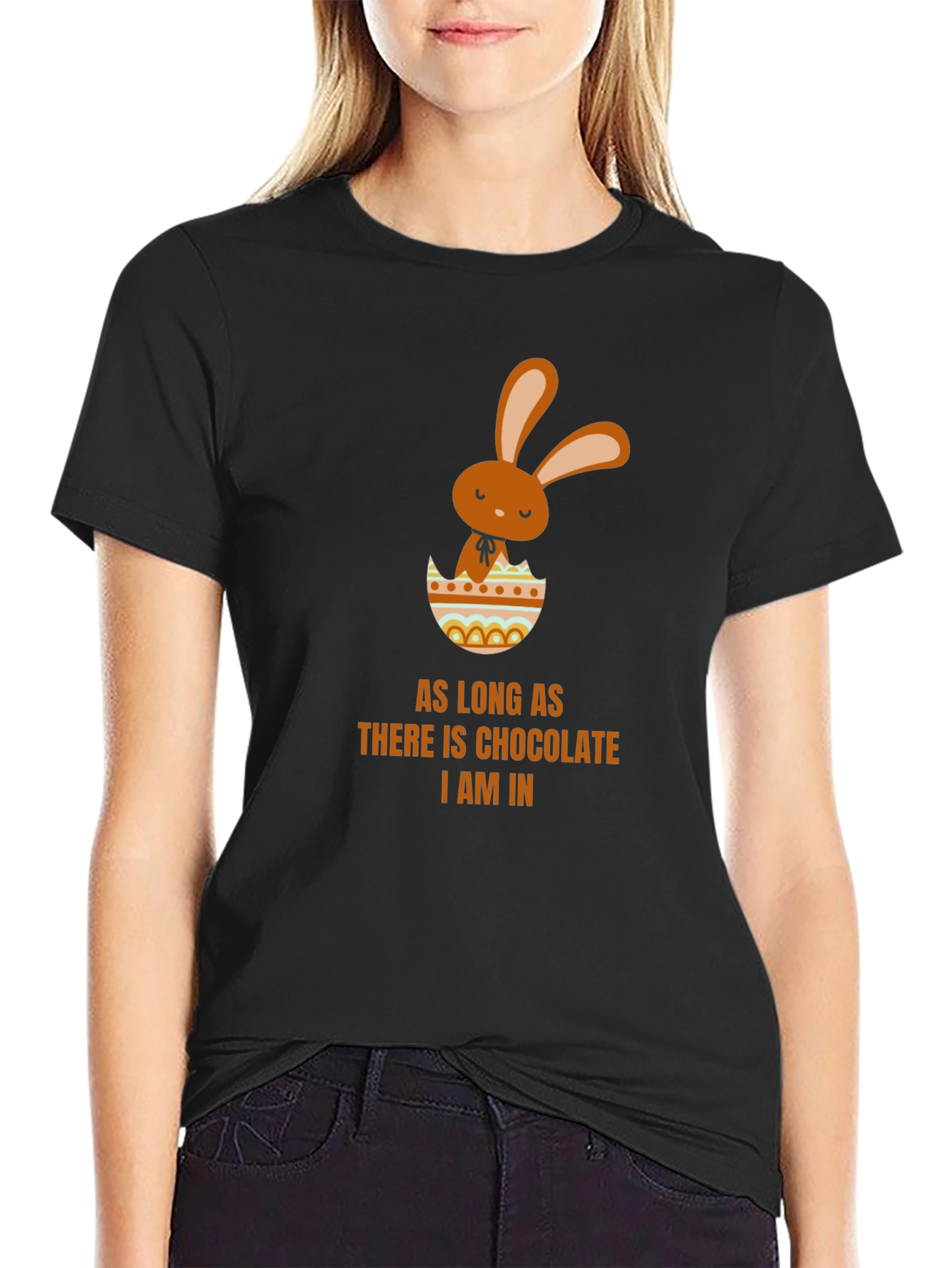 Chocolate Easter Bunny Black T-Shirt