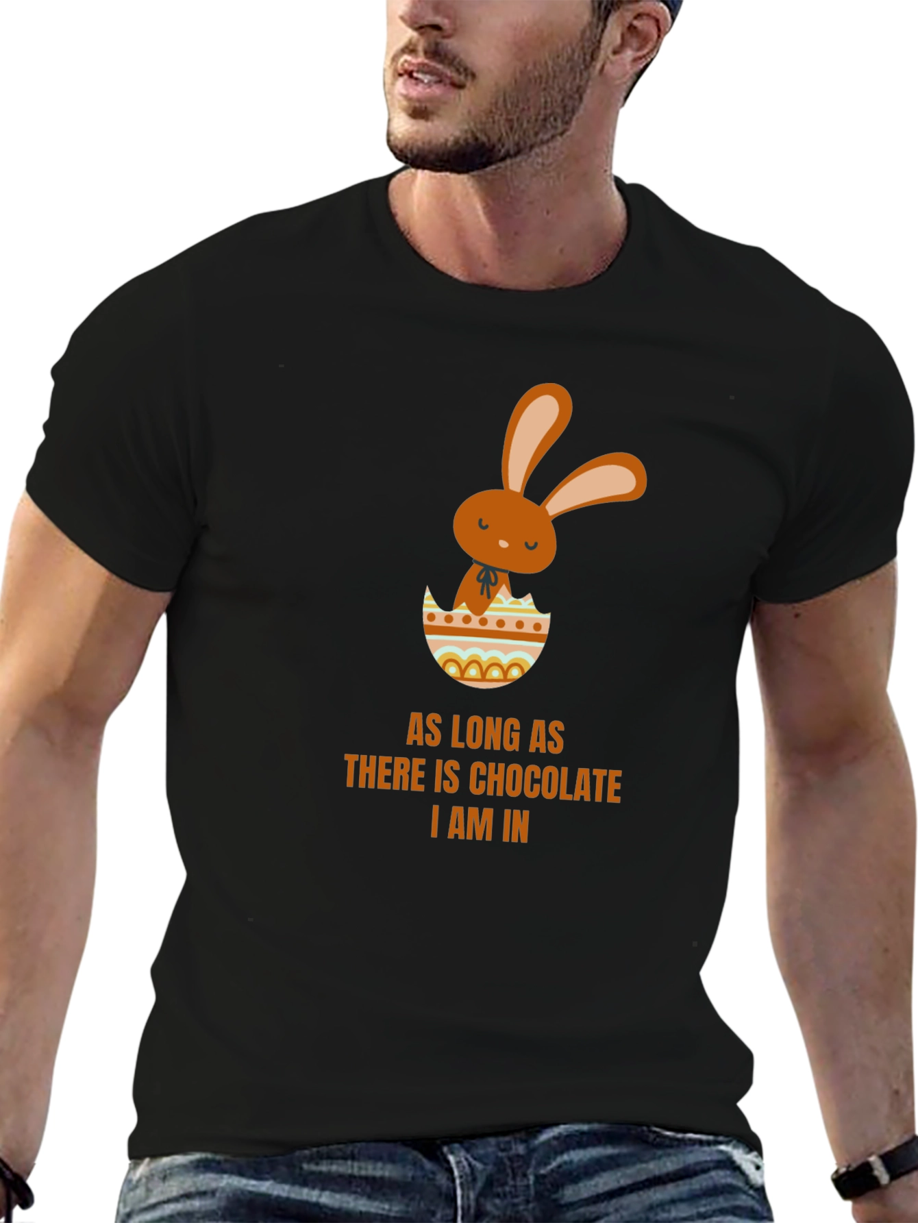 Chocolate Easter Bunny Black T-Shirt