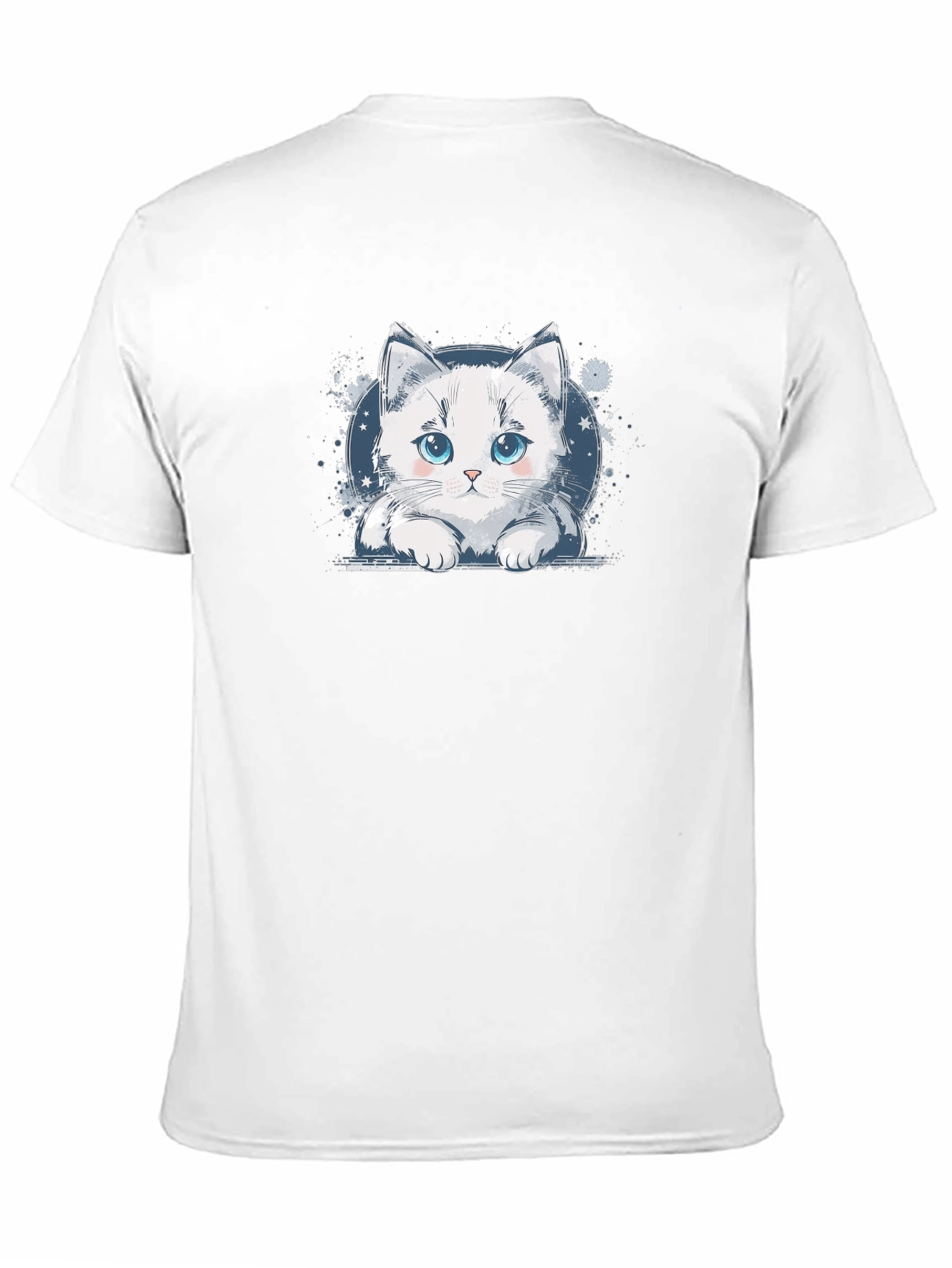 Cute Cat Graphic Black T-Shirt