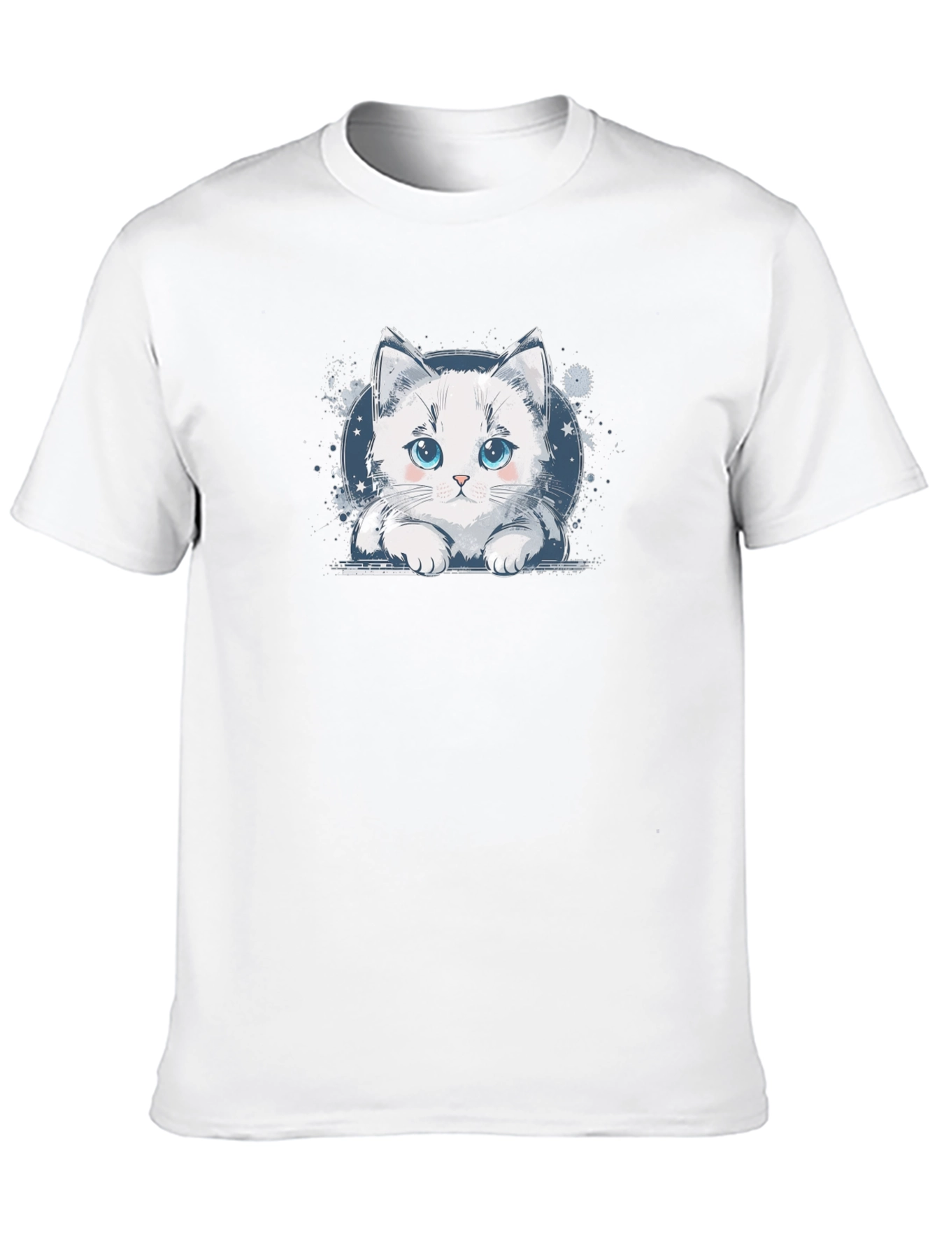 Cute Cat Graphic Black T-Shirt