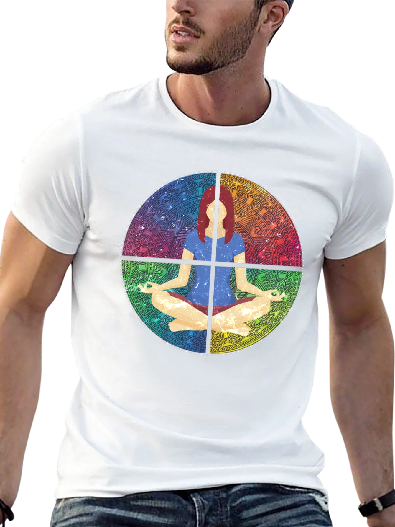Yoga Mandala Graphic Tee - Meditative Comfort