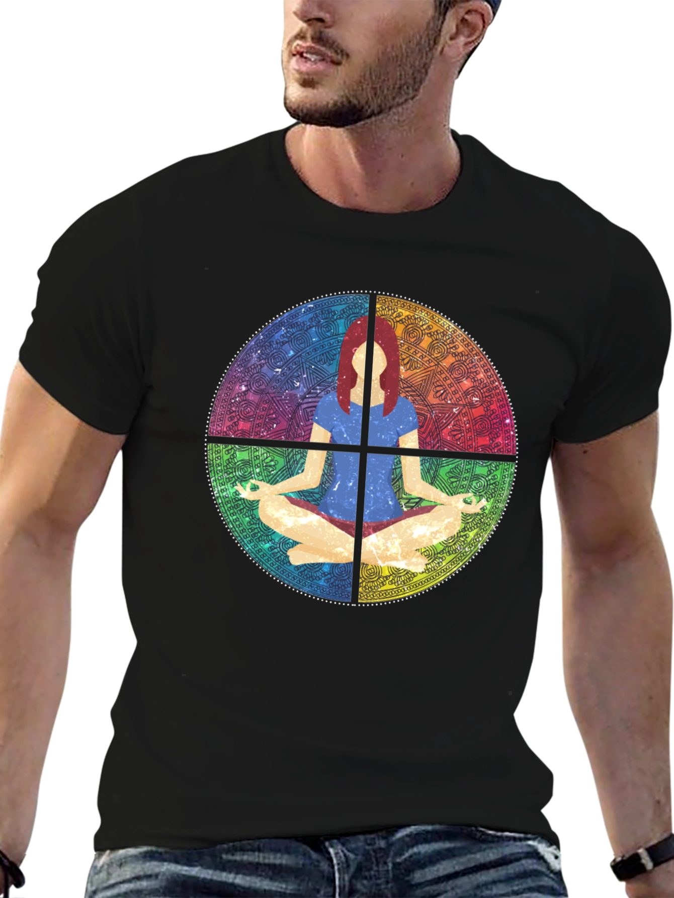 Yoga Mandala Graphic Tee - Meditative Comfort