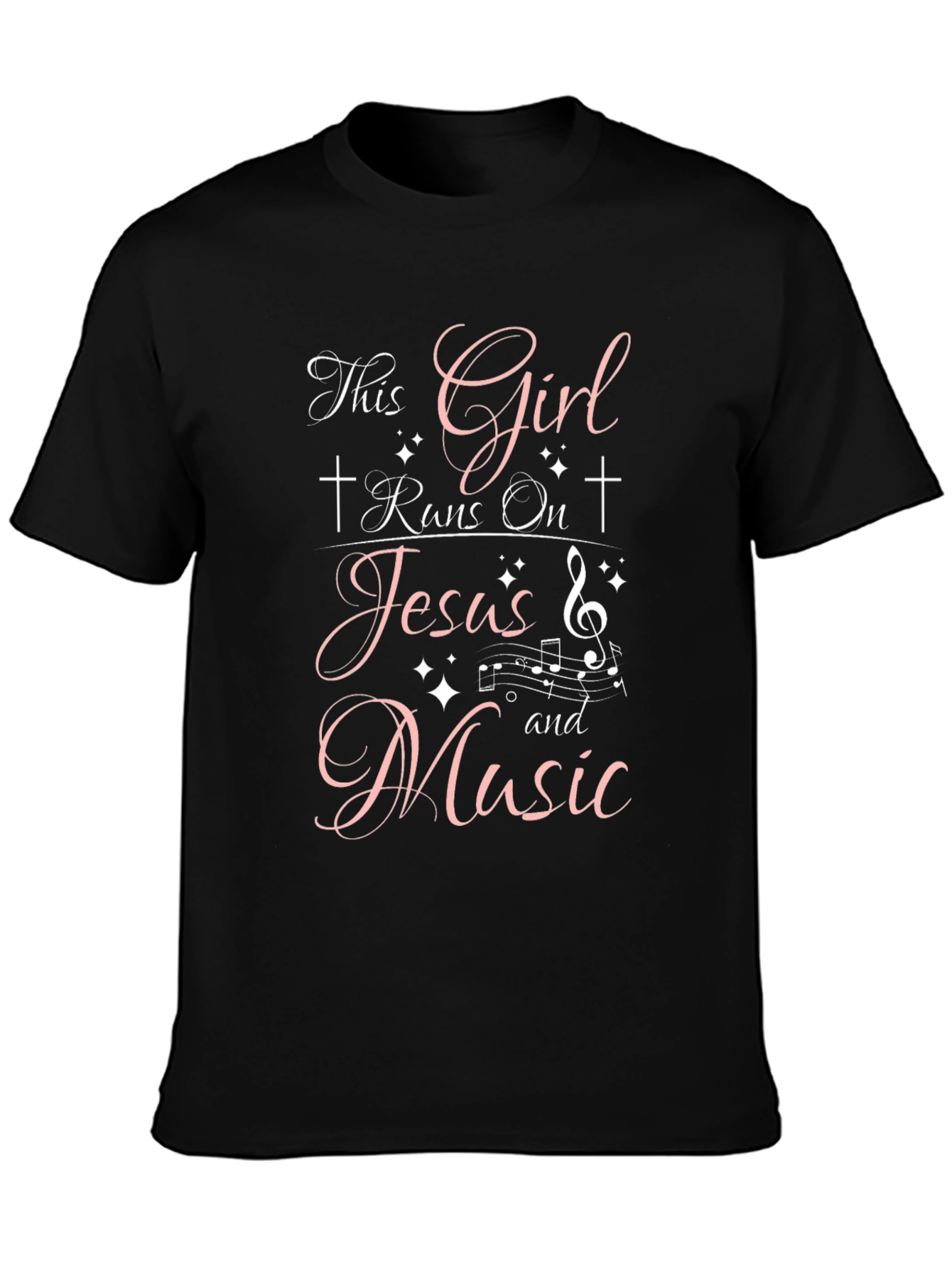 This Girl Runs On Jesus & Music T-Shirt