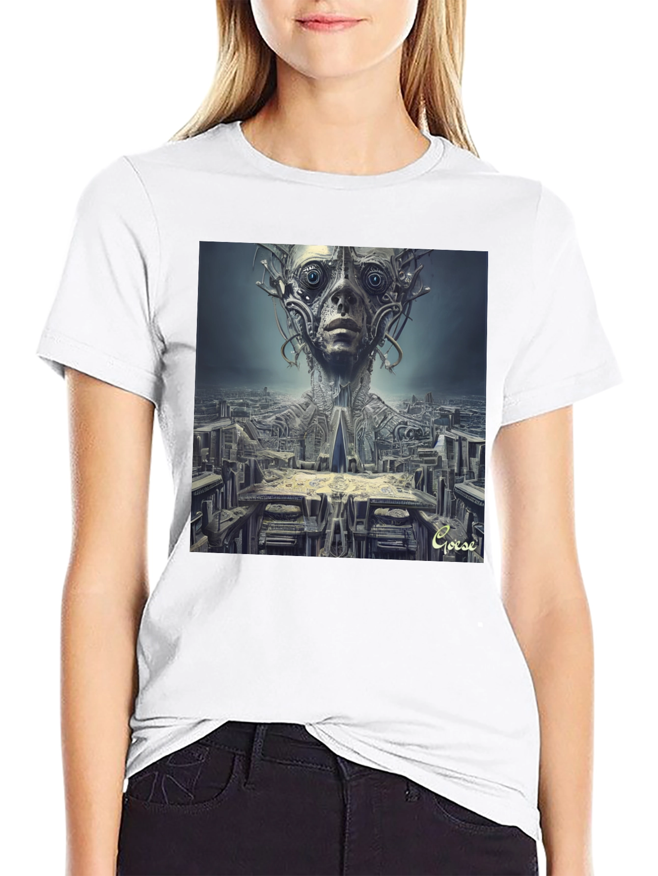 Surreal Alien Cityscape T-Shirt - Unique Graphic Tee