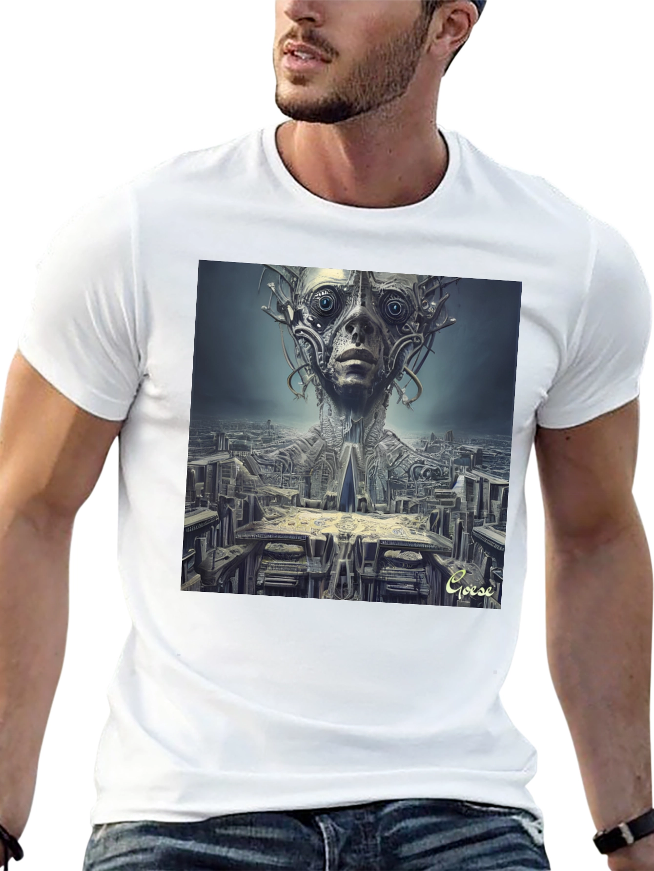 Surreal Alien Cityscape T-Shirt - Unique Graphic Tee