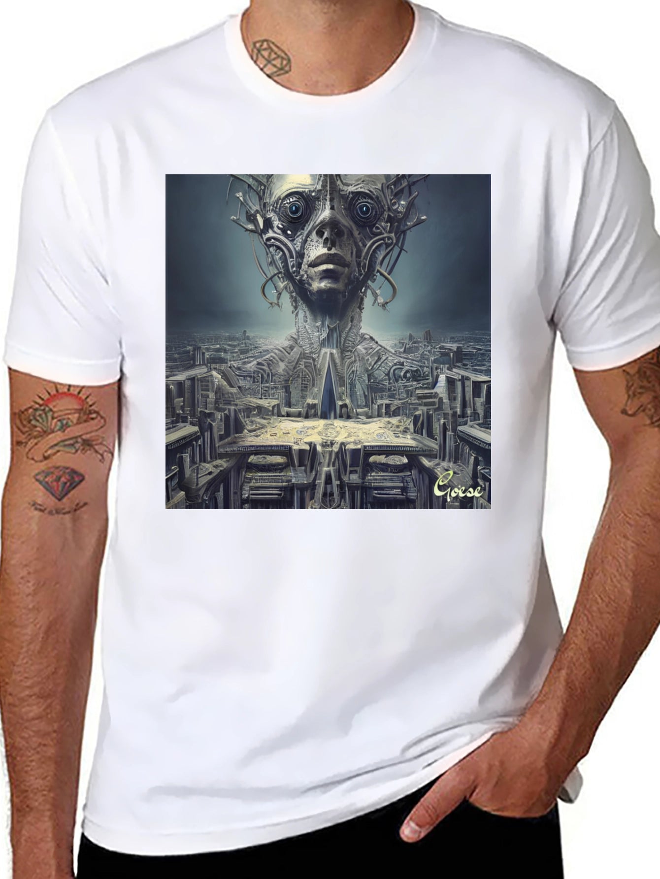 Surreal Alien Cityscape T-Shirt - Unique Graphic Tee
