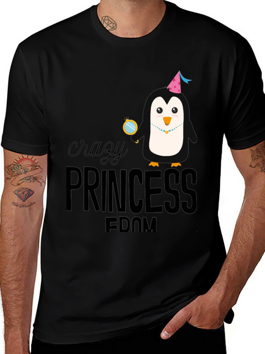 Crazy Princess Penguin Graphic T-Shirt