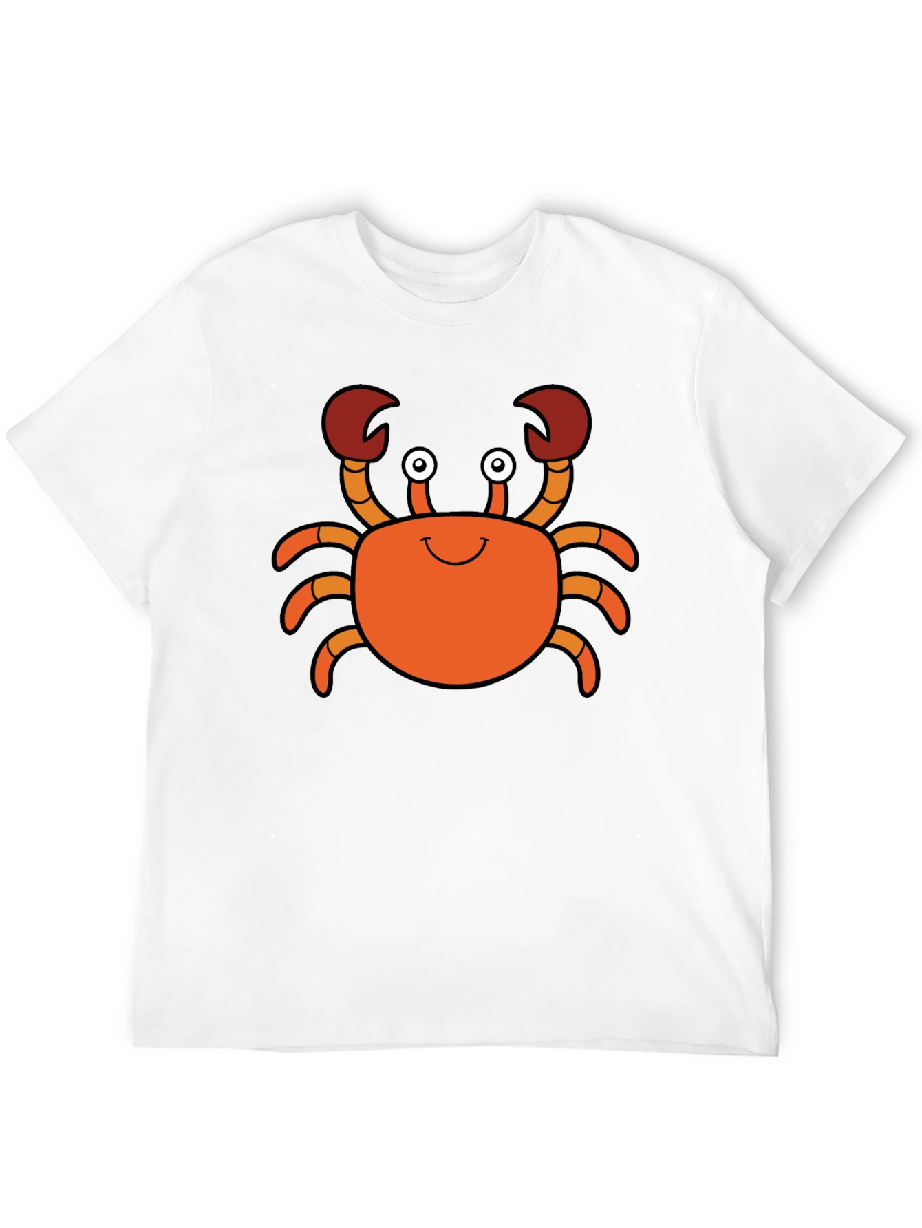 Cute Cartoon Crab Graphic Tee - Black