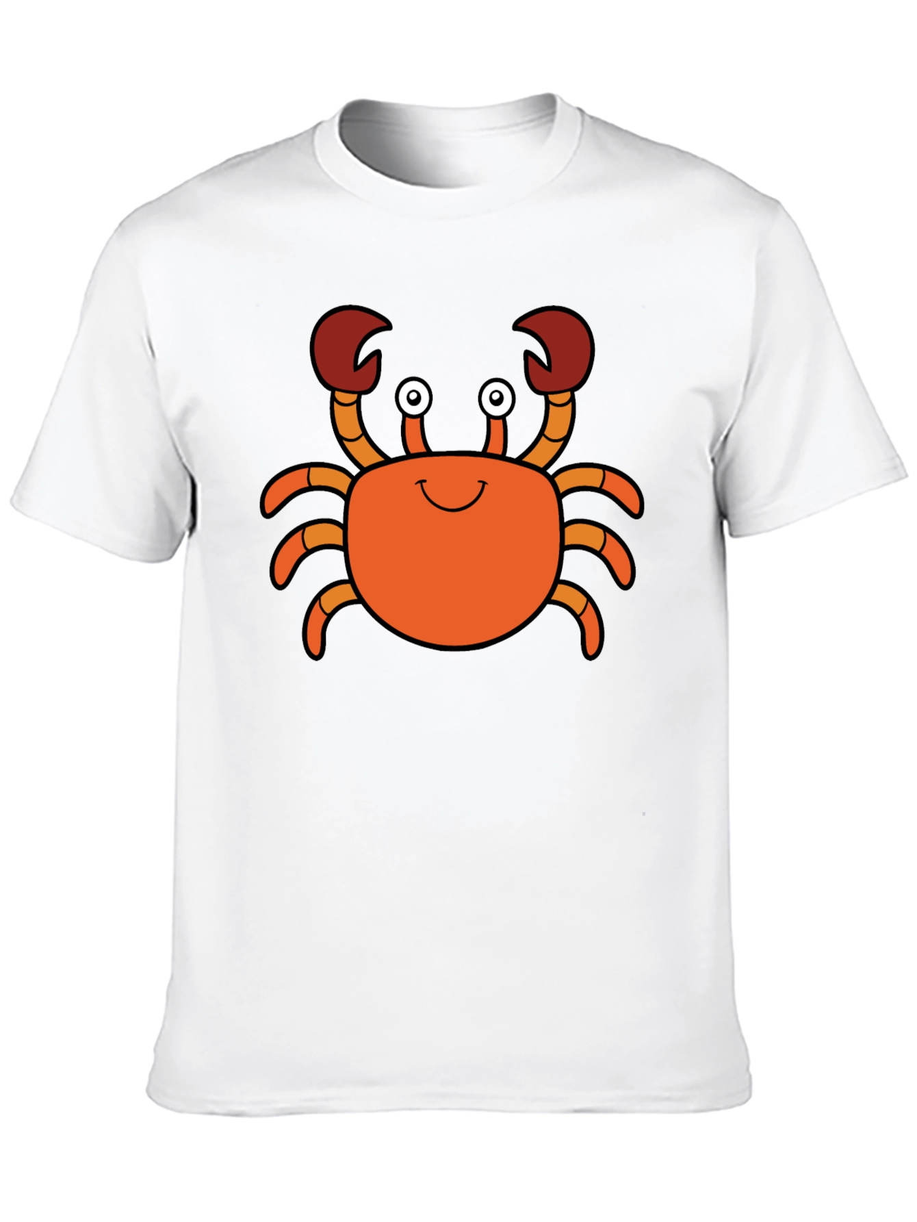 Cute Cartoon Crab Graphic Tee - Black