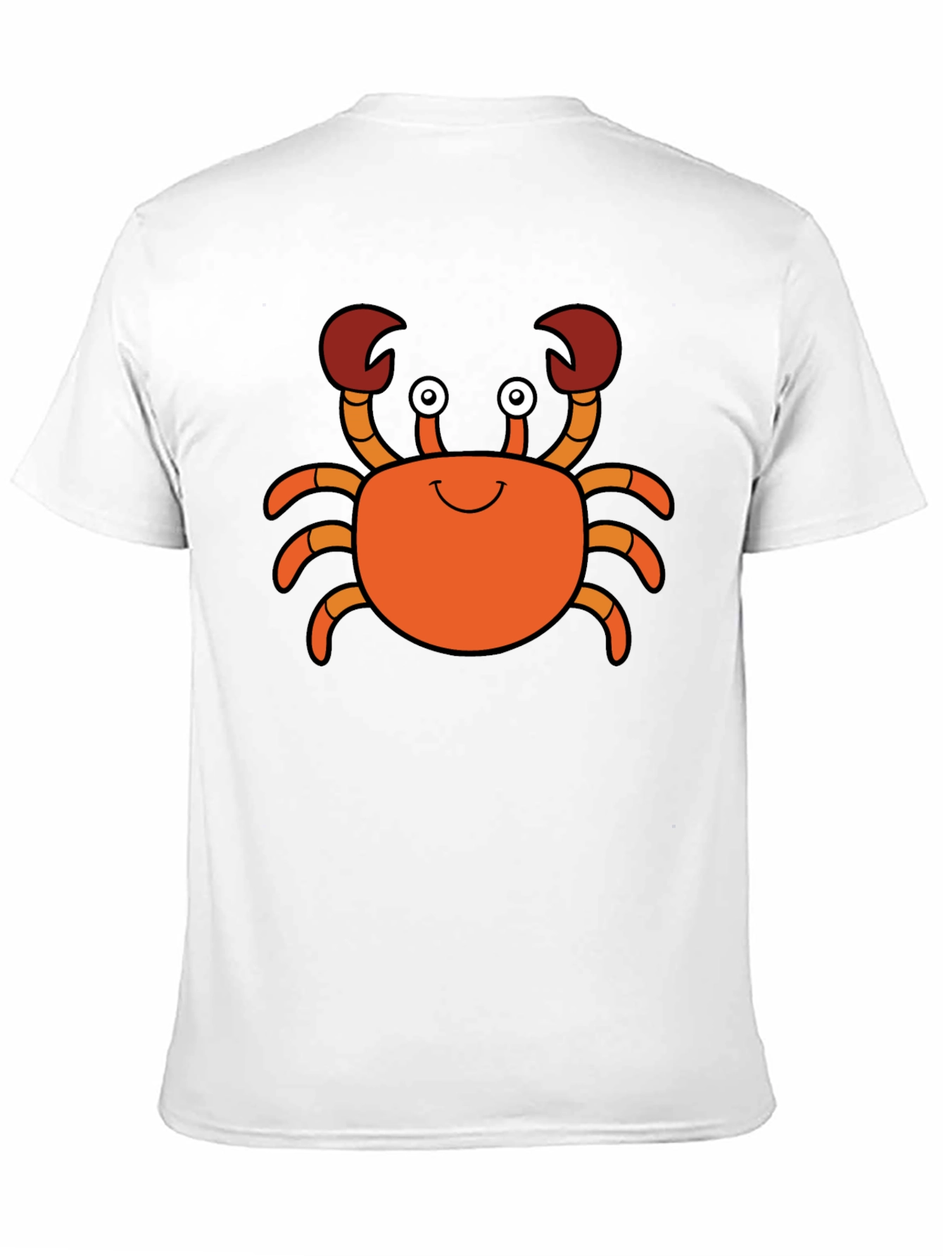 Cute Cartoon Crab Graphic Tee - Black