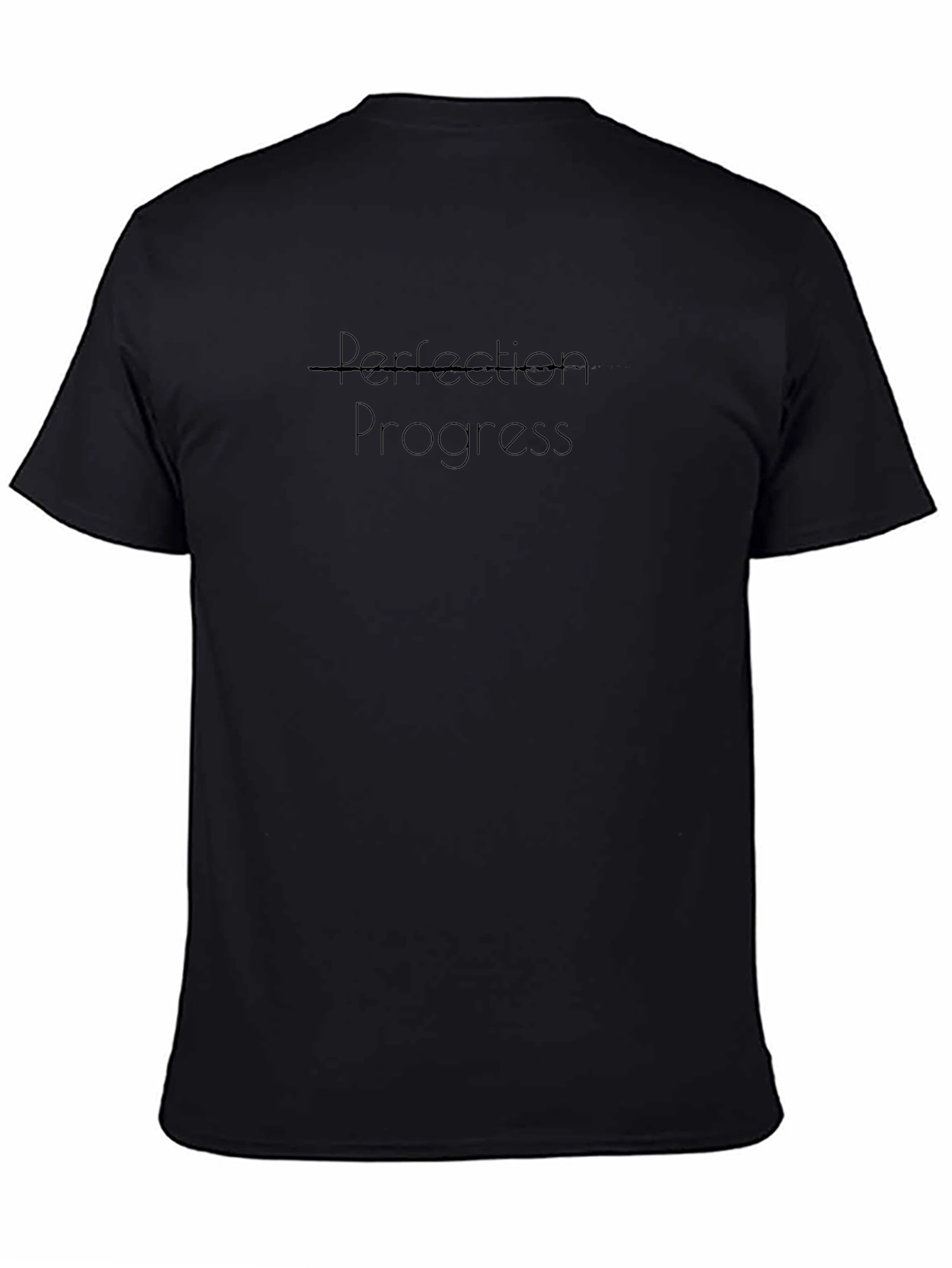 Perfection Progress Graphic Black T-Shirt