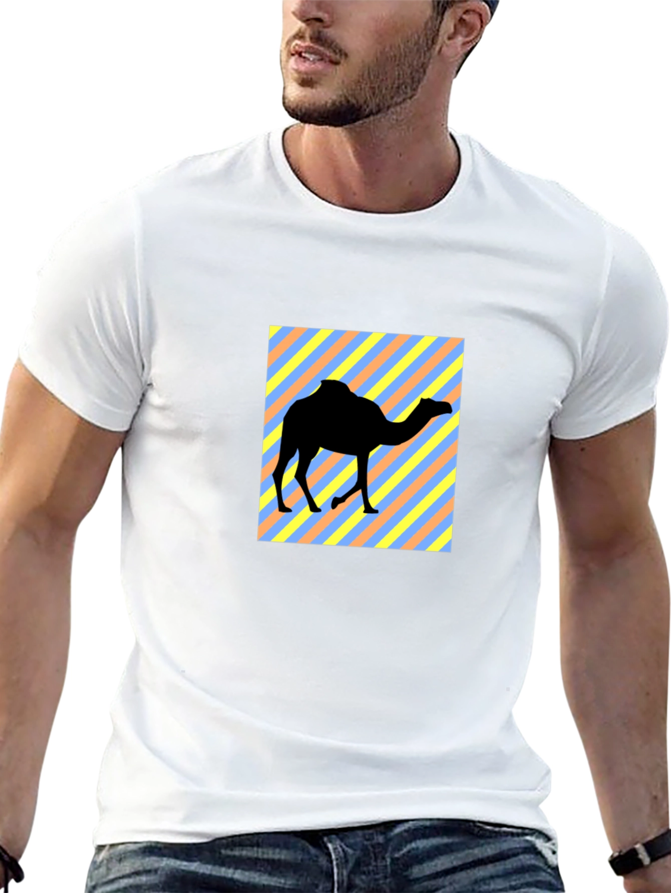 Trendy Camel Graphic Tee - Black