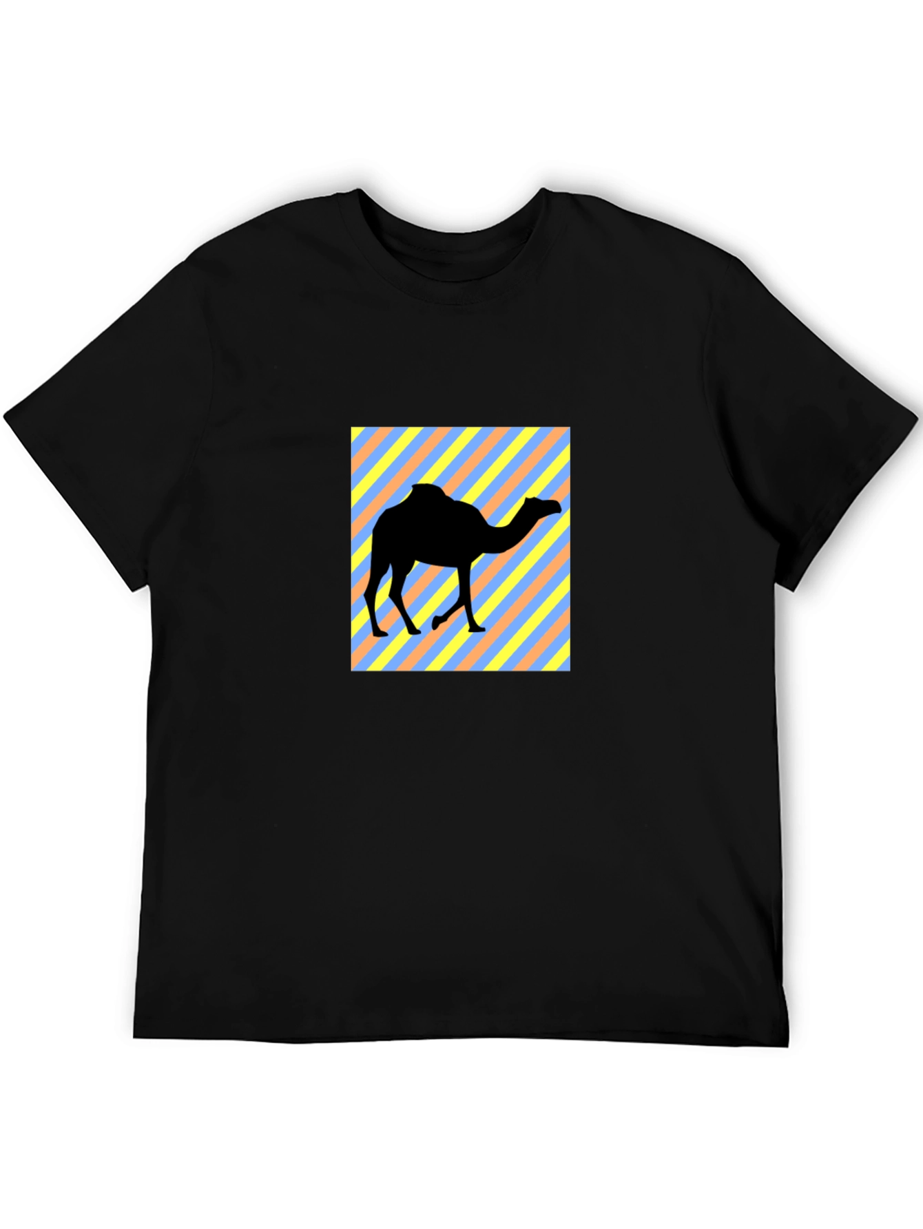 Trendy Camel Graphic Tee - Black