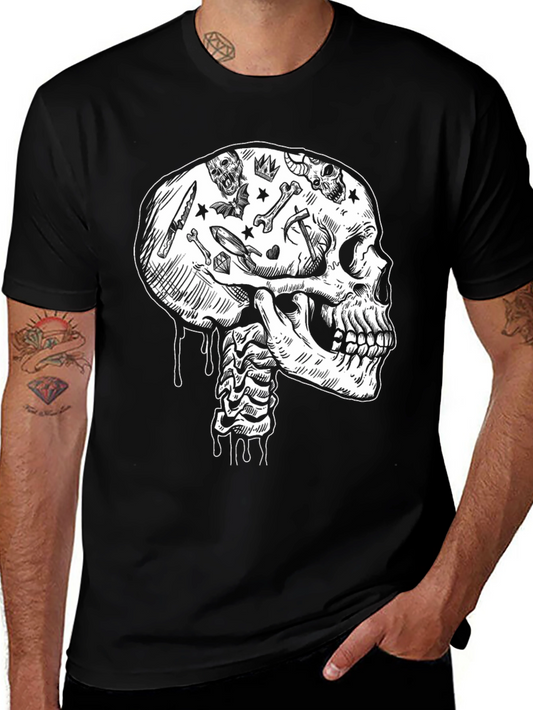 Skull & Bones Graphic Print Black T-Shirt