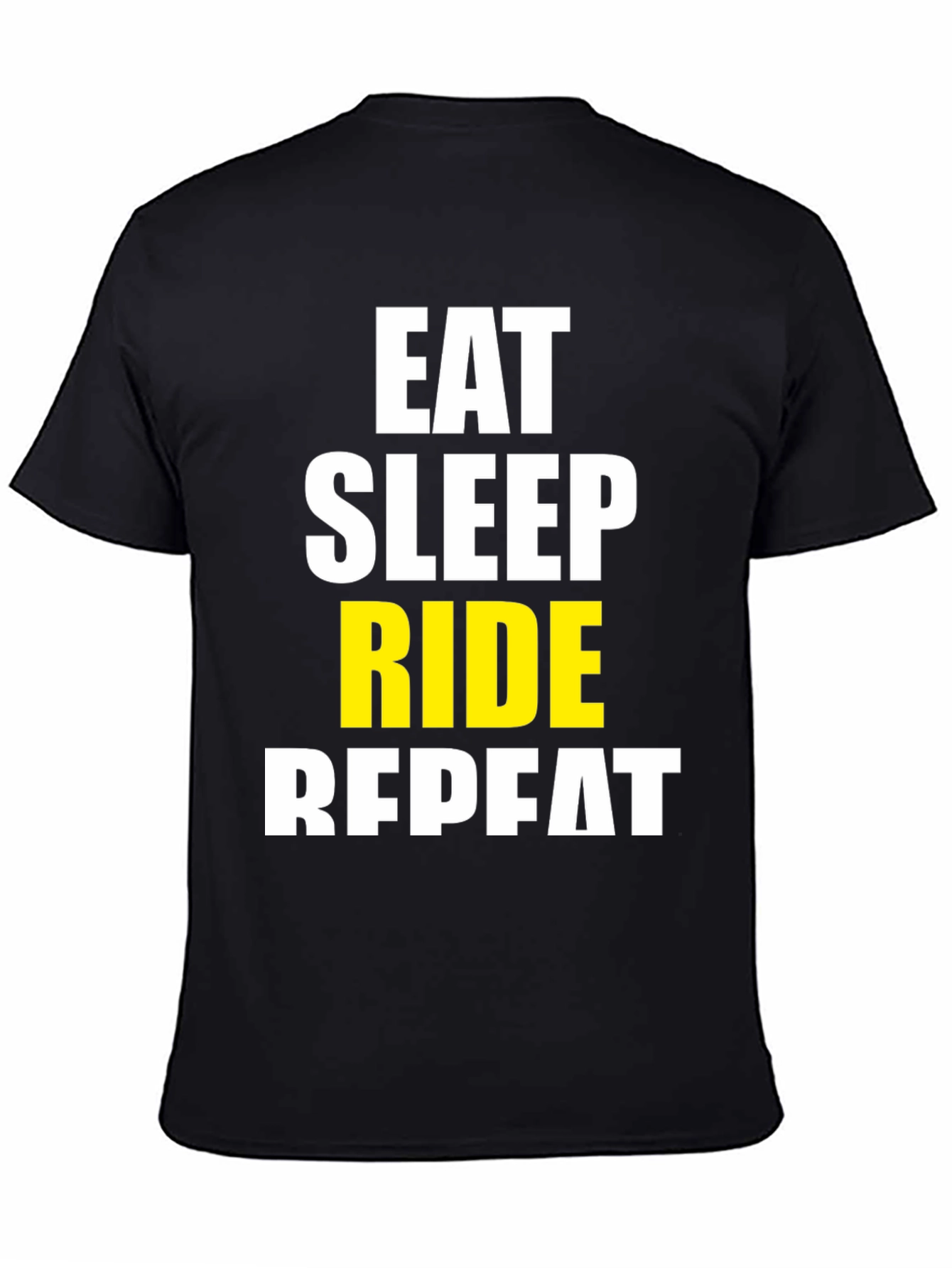 Eat Sleep Ride Repeat Black Graphic T-Shirt