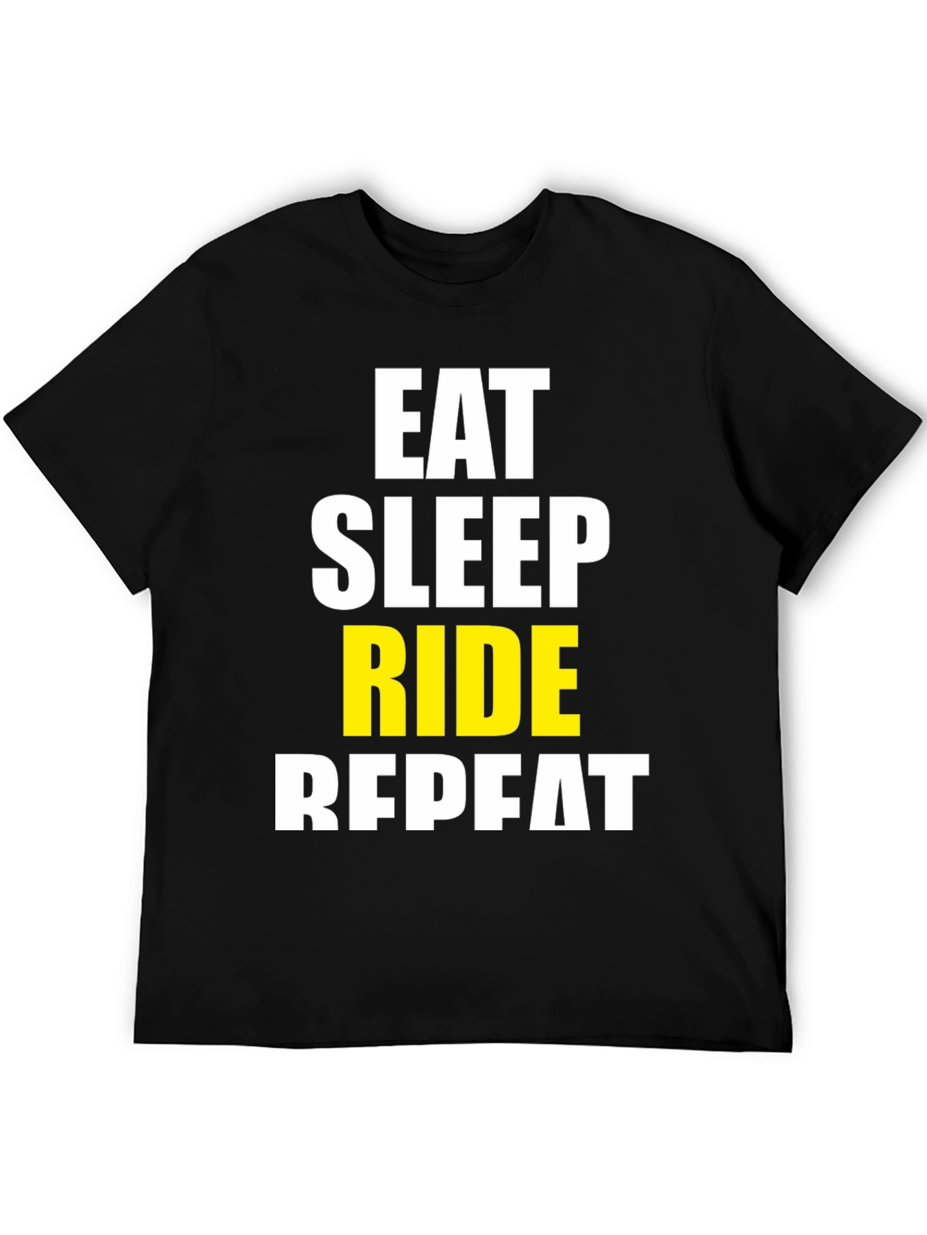 Eat Sleep Ride Repeat Black Graphic T-Shirt