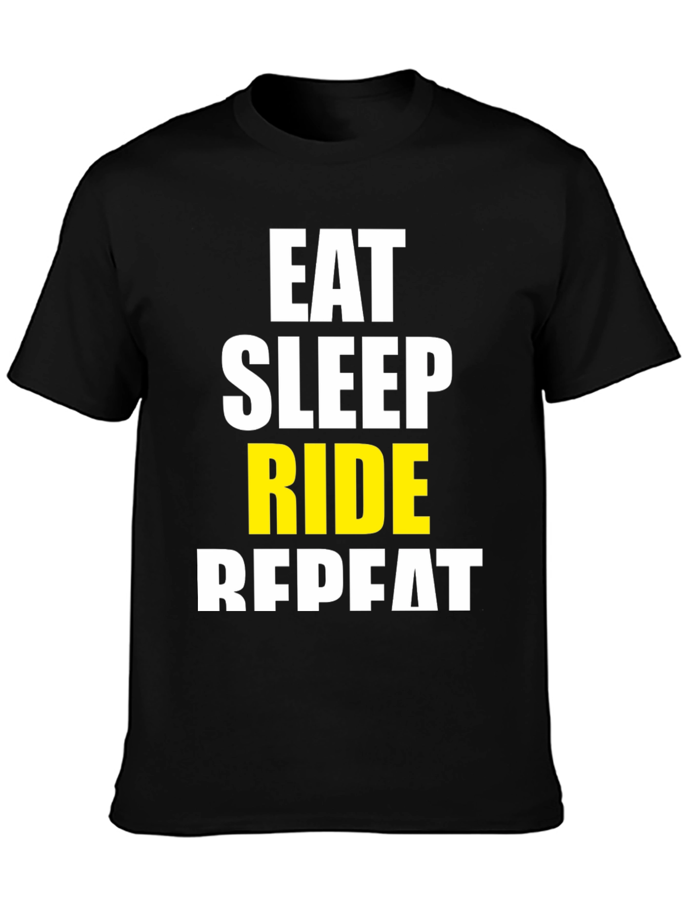 Eat Sleep Ride Repeat Black Graphic T-Shirt