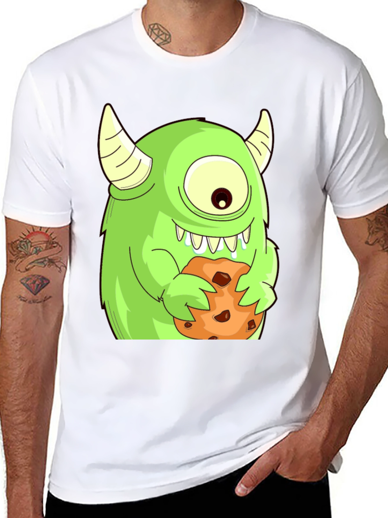 Monster Cookie T-Shirt - One-Eyed Green Monster