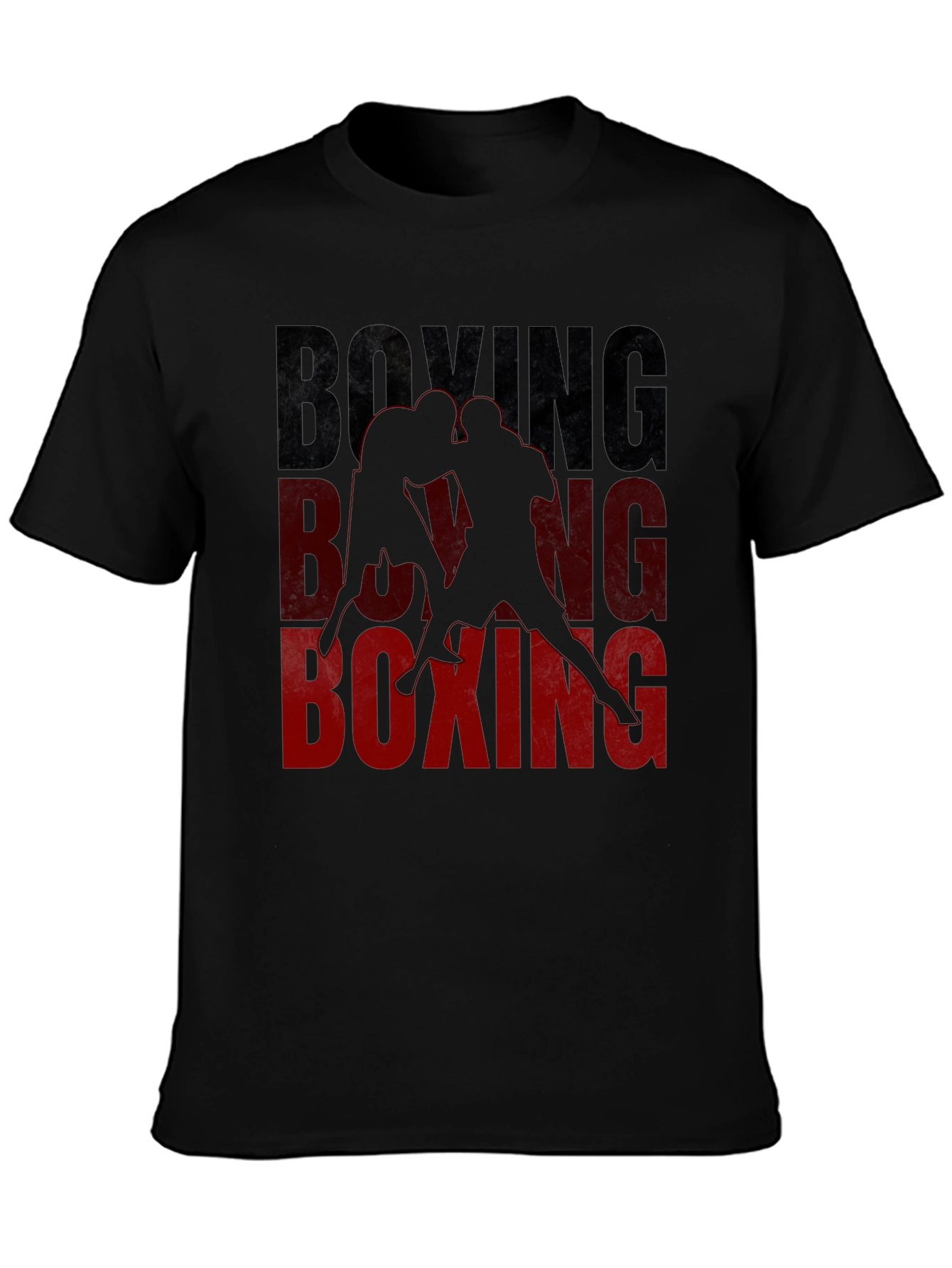 Boxing Graphic Print Black T-Shirt