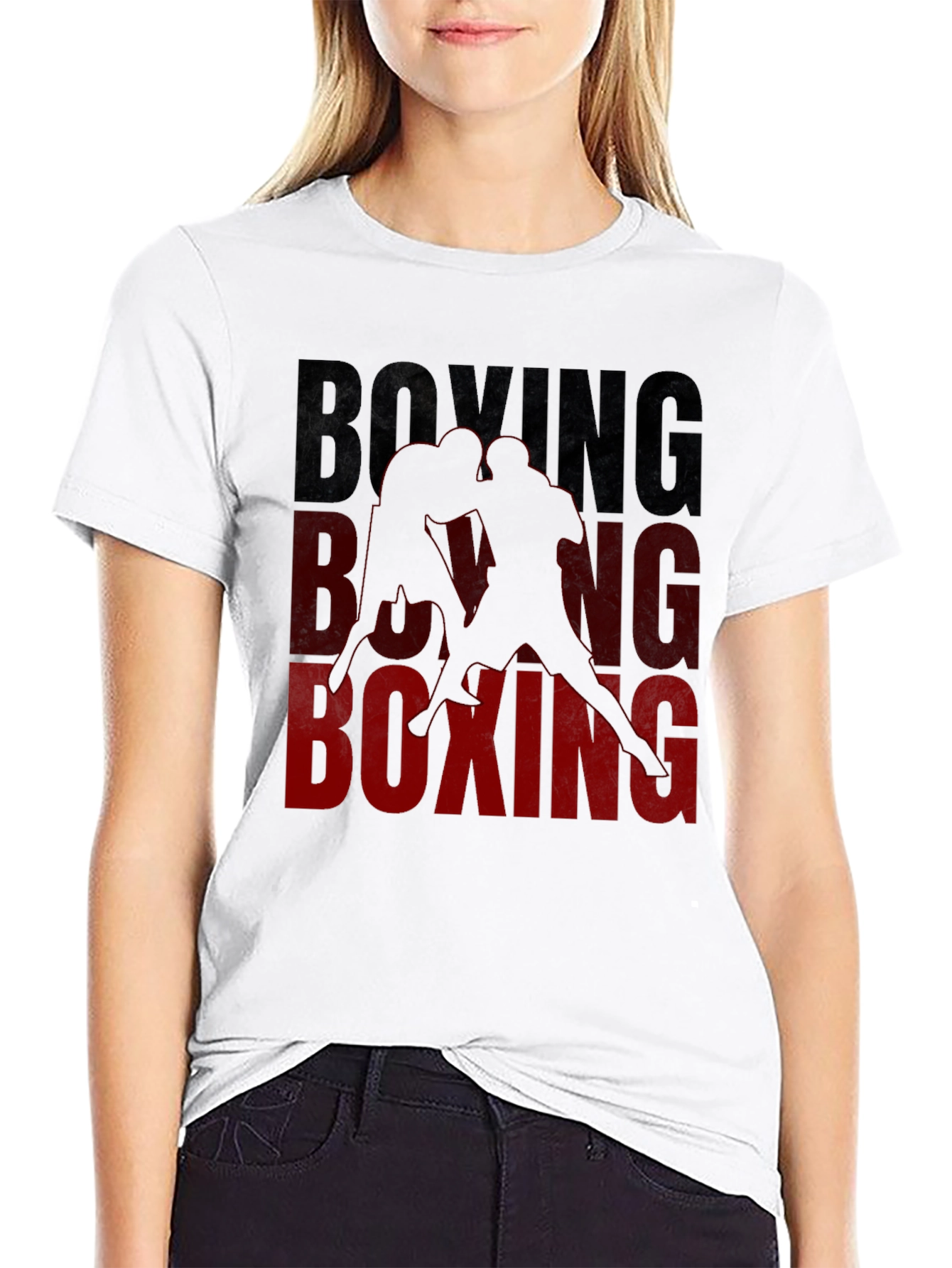 Boxing Graphic Print Black T-Shirt