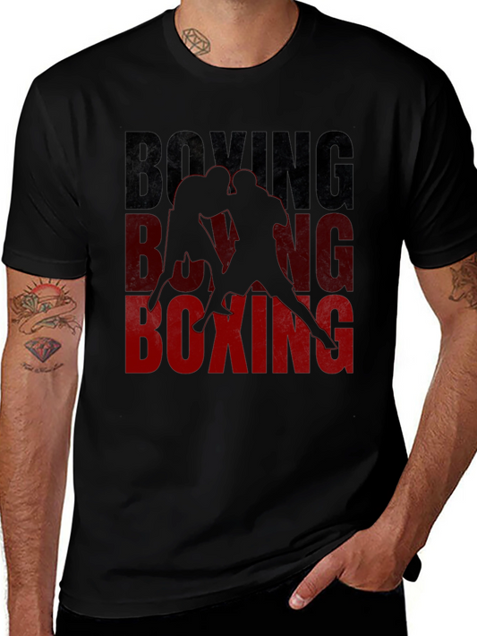 Boxing Graphic Print Black T-Shirt