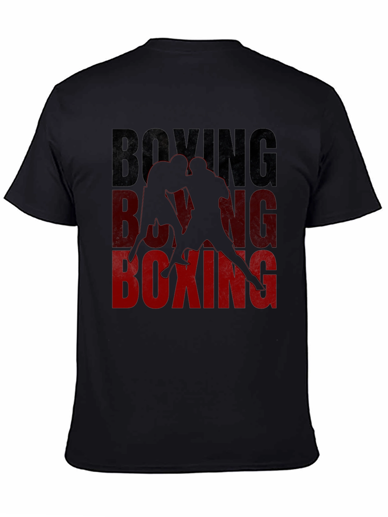 Boxing Graphic Print Black T-Shirt