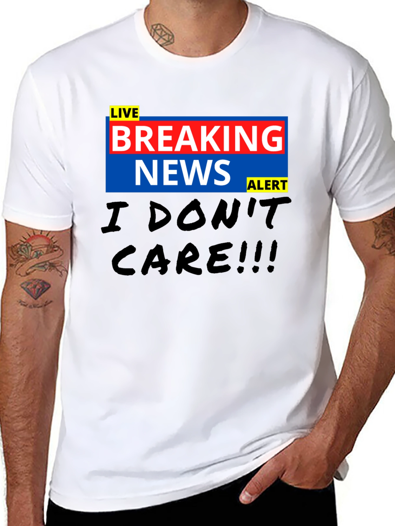 Breaking News I Dont Care Black T-Shirt