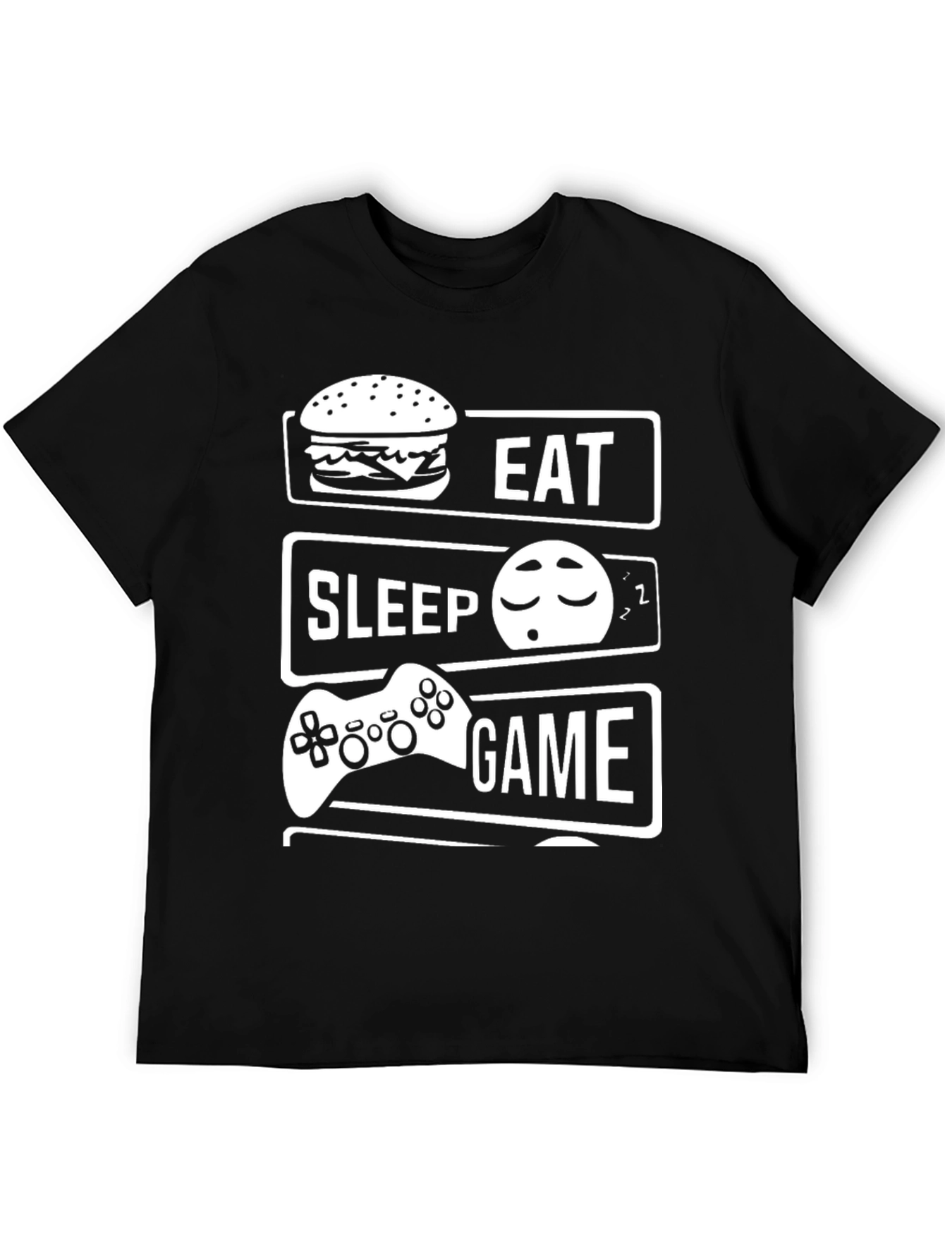 Eat Sleep Game Black T-Shirt