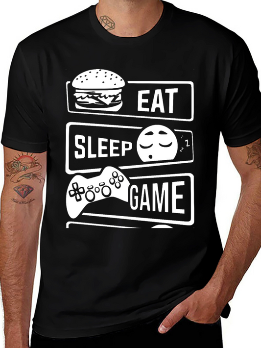 Eat Sleep Game Black T-Shirt