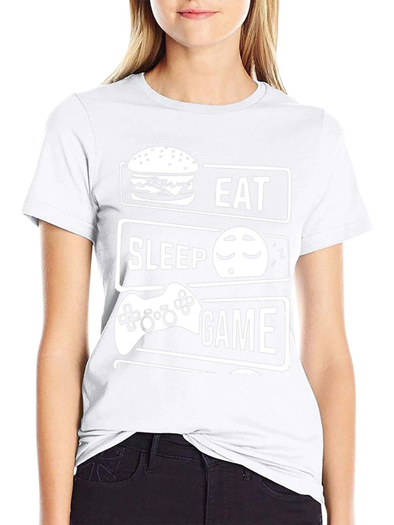 Eat Sleep Game Black T-Shirt