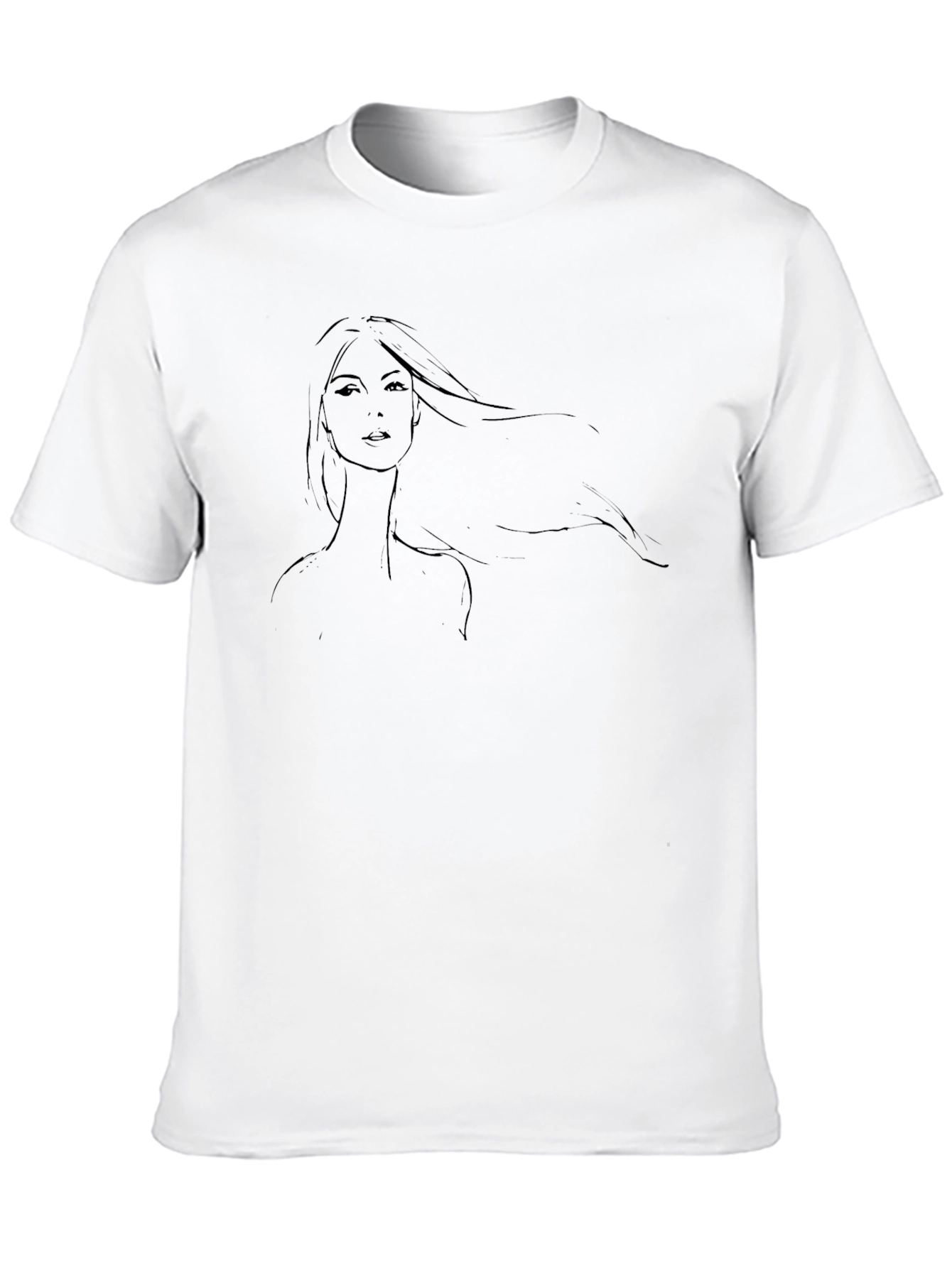 Minimalist Woman Graphic Tee - Black