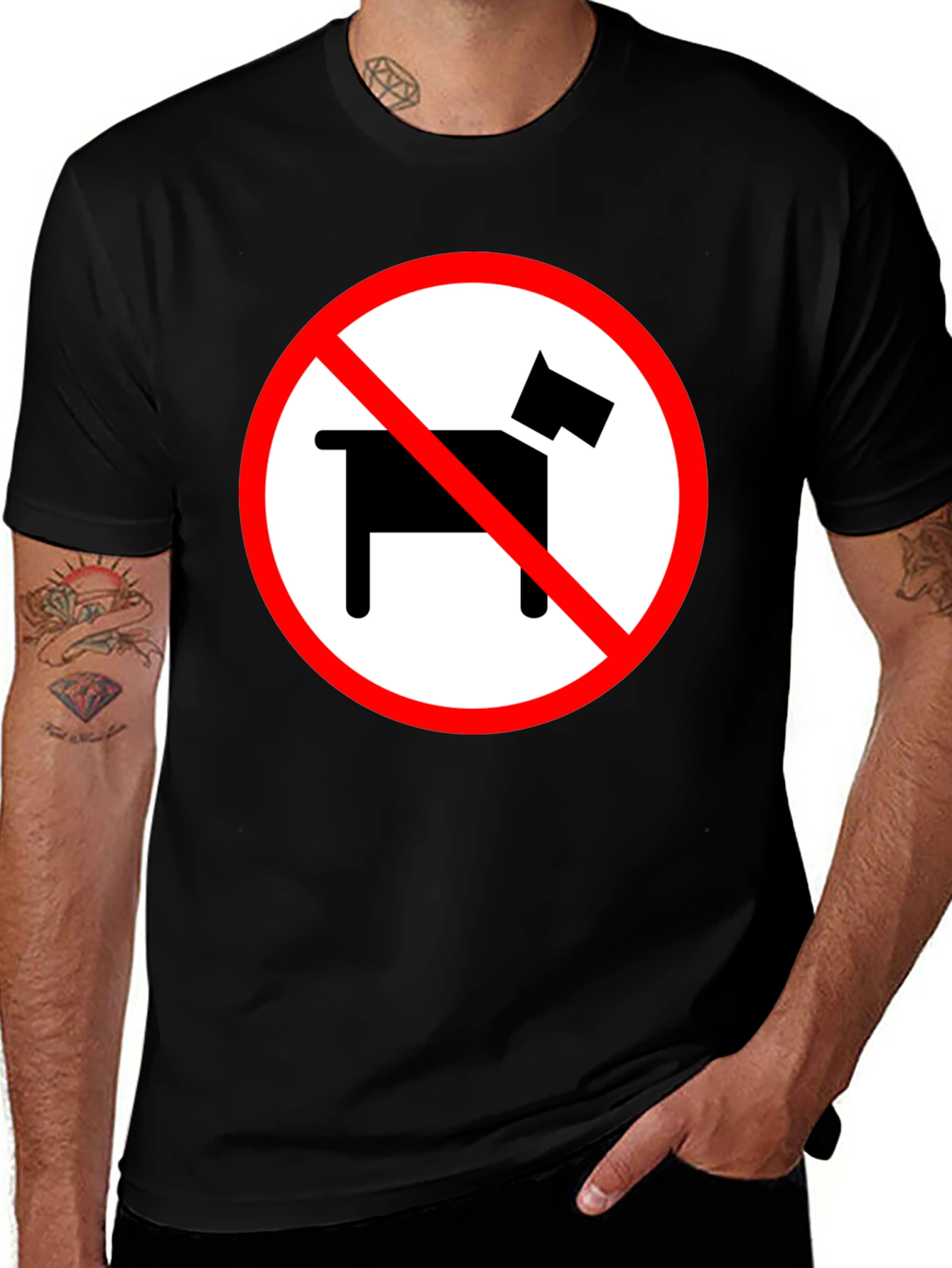 No Dogs Allowed Novelty Graphic Tee