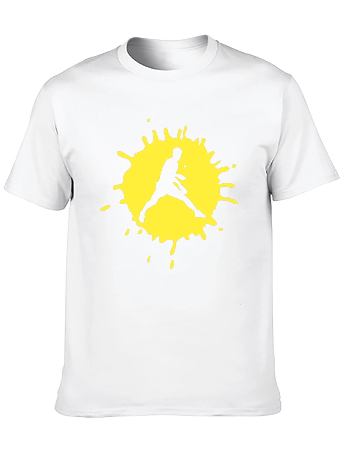 Black T-Shirt with Yellow Tennis Player Graphic